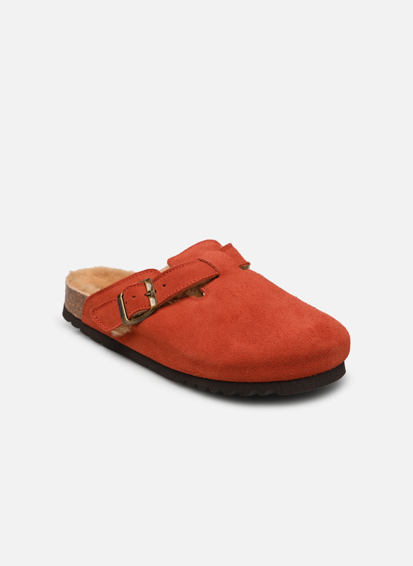 Pantoletten FAE COLLECTION damen orange Scholl Pantoletten FAE COLLECTION damen orange RUST SUEDE / SHEEPSKIN