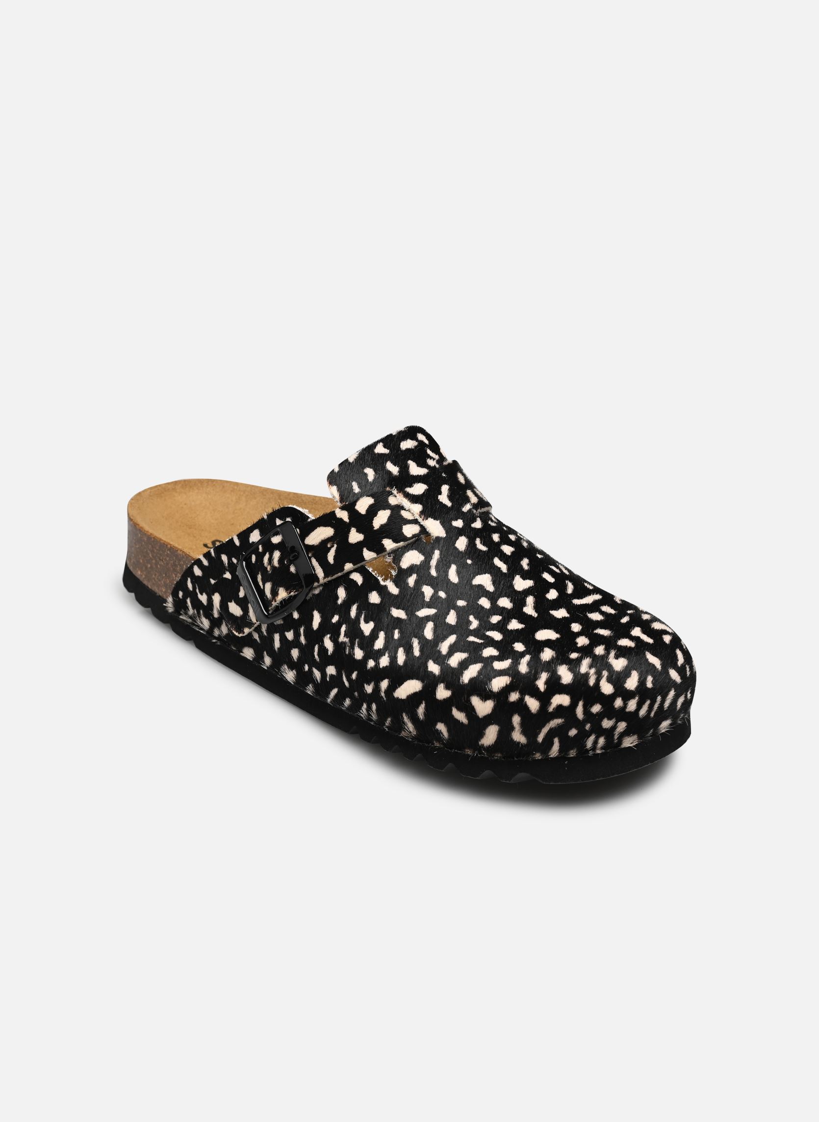 Pantoletten FAE COLLECTION damen schwarz Scholl Pantoletten FAE COLLECTION damen schwarz PONY BLACK / WHITE PRINTED LEA