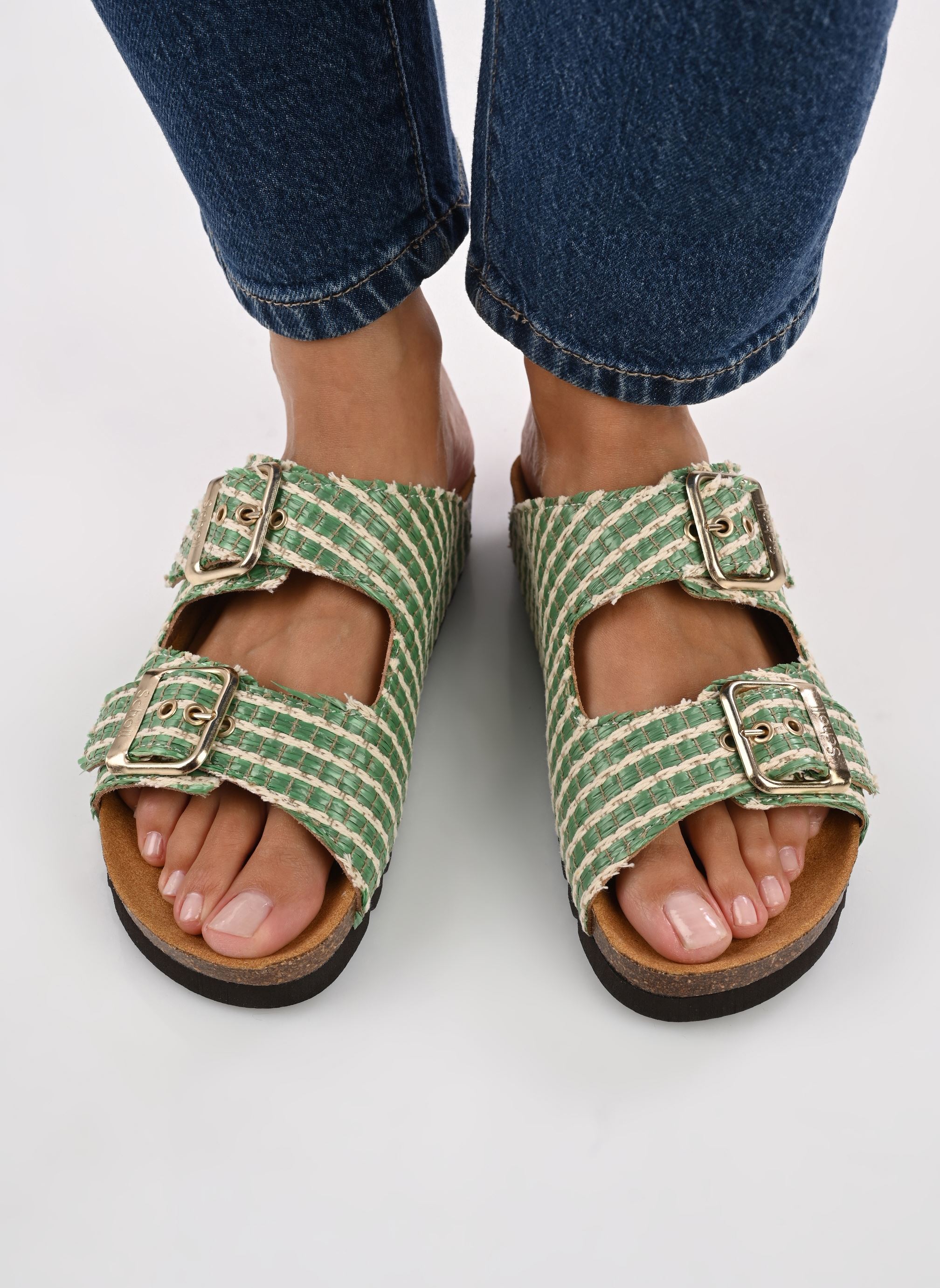 Pantoletten NOELLE COLLECTION damen grün Scholl Pantoletten NOELLE COLLECTION damen grün GREEN RAFFIA