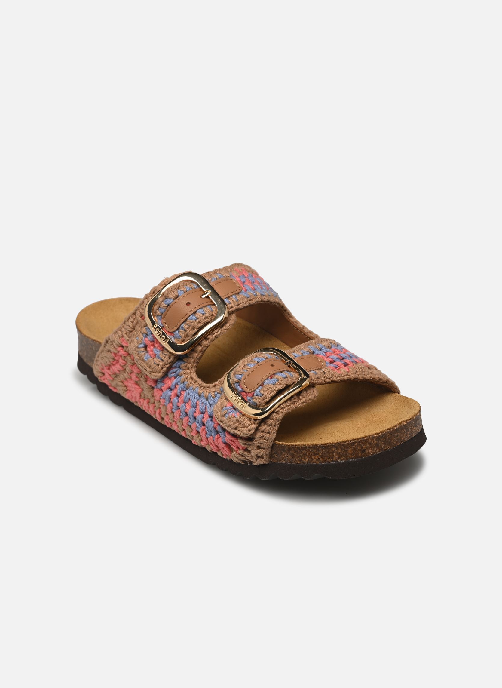 Mules NOELLE COLLECTION femme multicolore Scholl Mules NOELLE COLLECTION femme multicolore DARK BROWN/PURPLE/CORAL