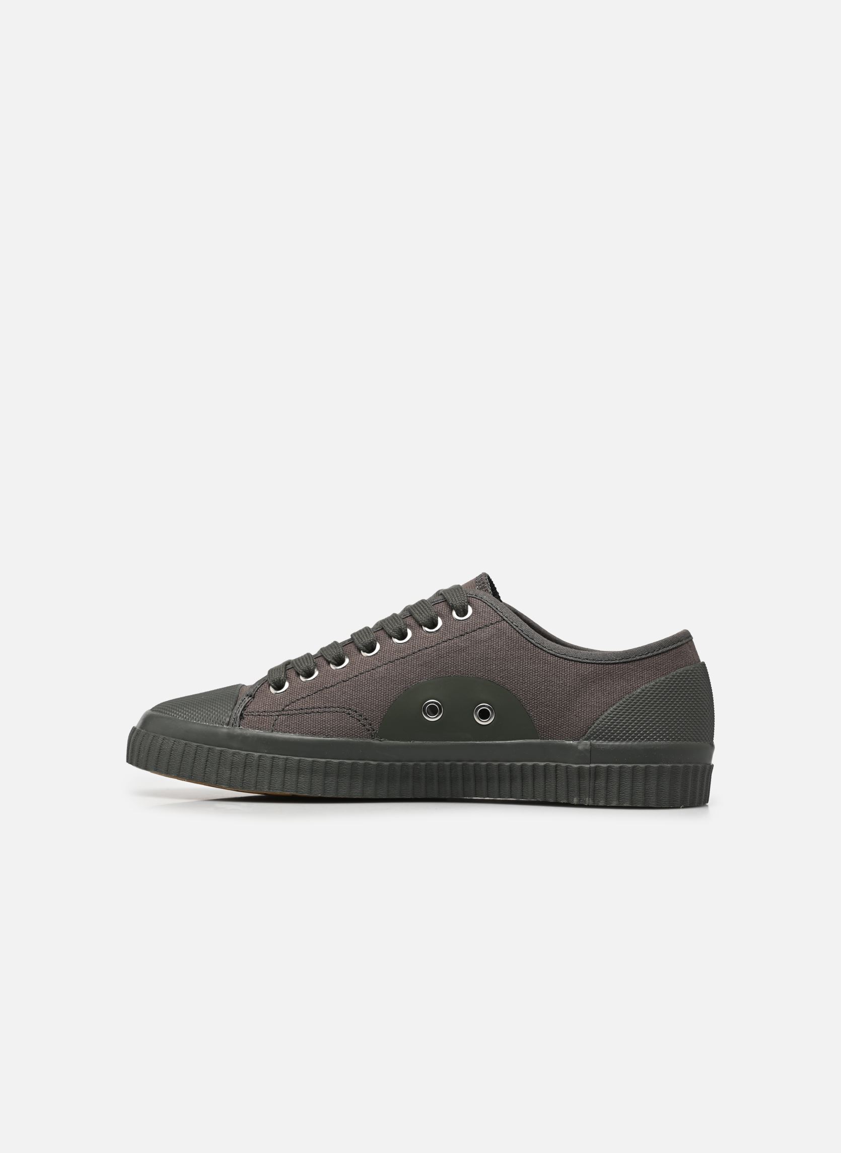 Baskets basses HUGHES LOW CANVAS homme vert Fred Perry Baskets basses HUGHES LOW CANVAS homme vert FLD GRN/WRM GRY