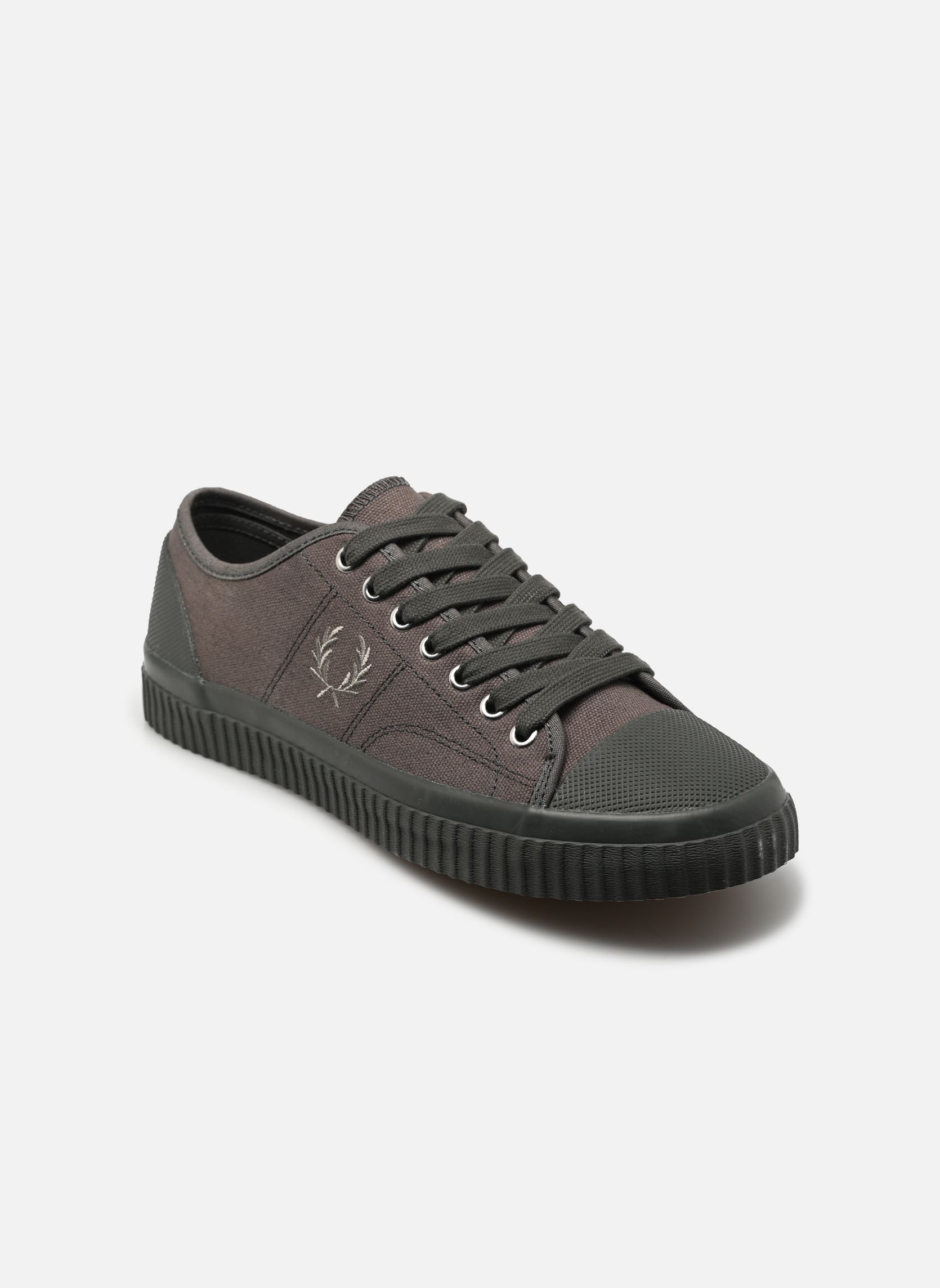 Baskets basses HUGHES LOW CANVAS homme vert Fred Perry Baskets basses HUGHES LOW CANVAS homme vert FLD GRN/WRM GRY
