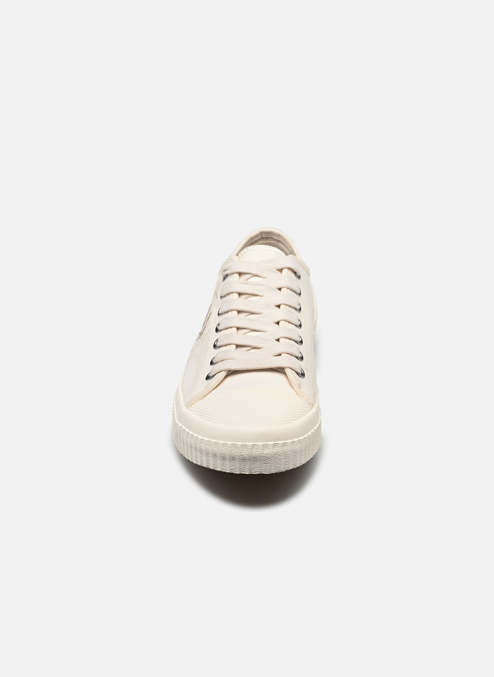 Niedrige Sneaker HUGHES LOW CANVAS herren weiß Fred Perry Niedrige Sneaker HUGHES LOW CANVAS herren weiß LGHTECRU/OATMEAL