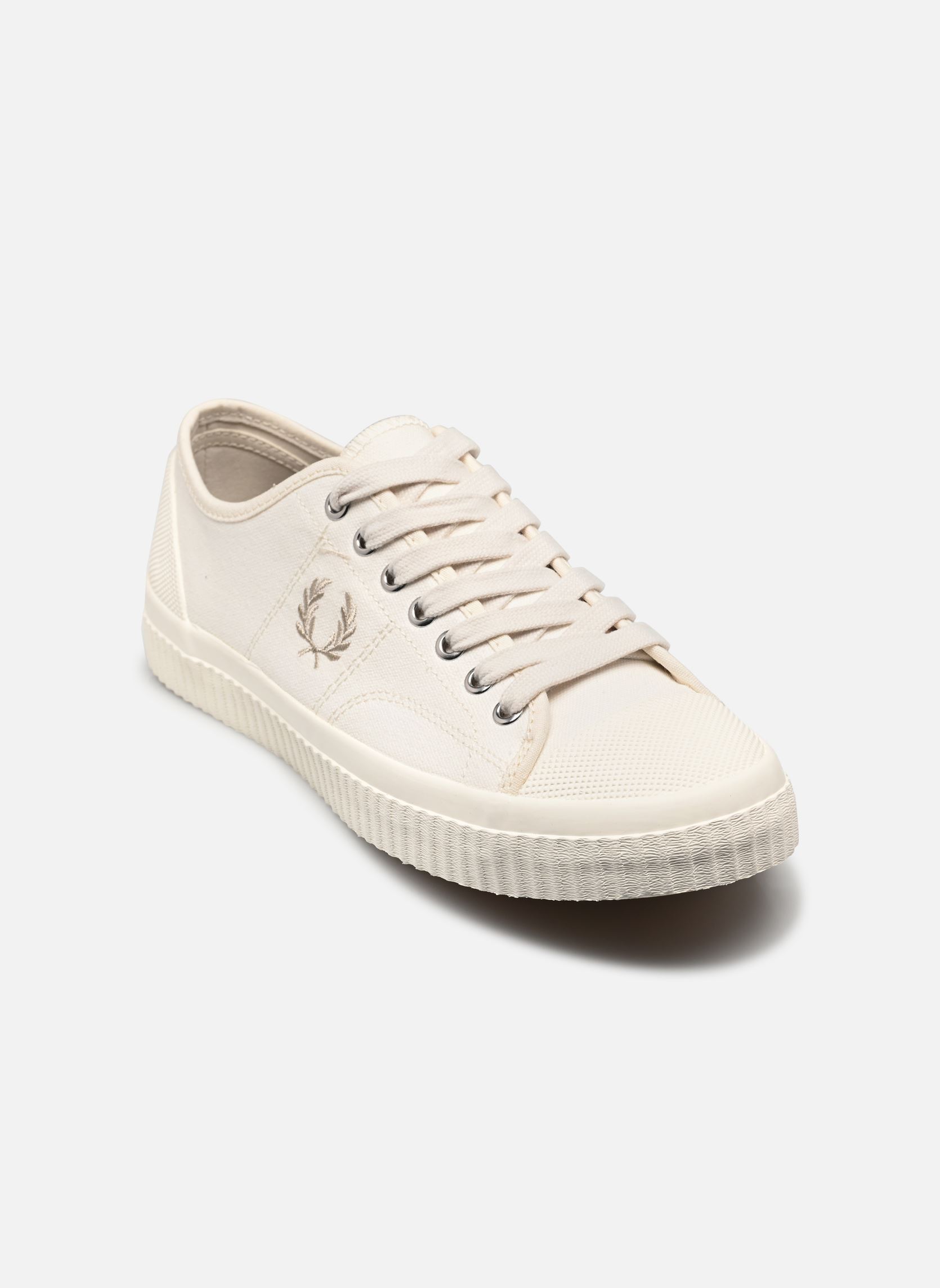 Niedrige Sneaker HUGHES LOW CANVAS herren weiß Fred Perry Niedrige Sneaker HUGHES LOW CANVAS herren weiß LGHTECRU/OATMEAL