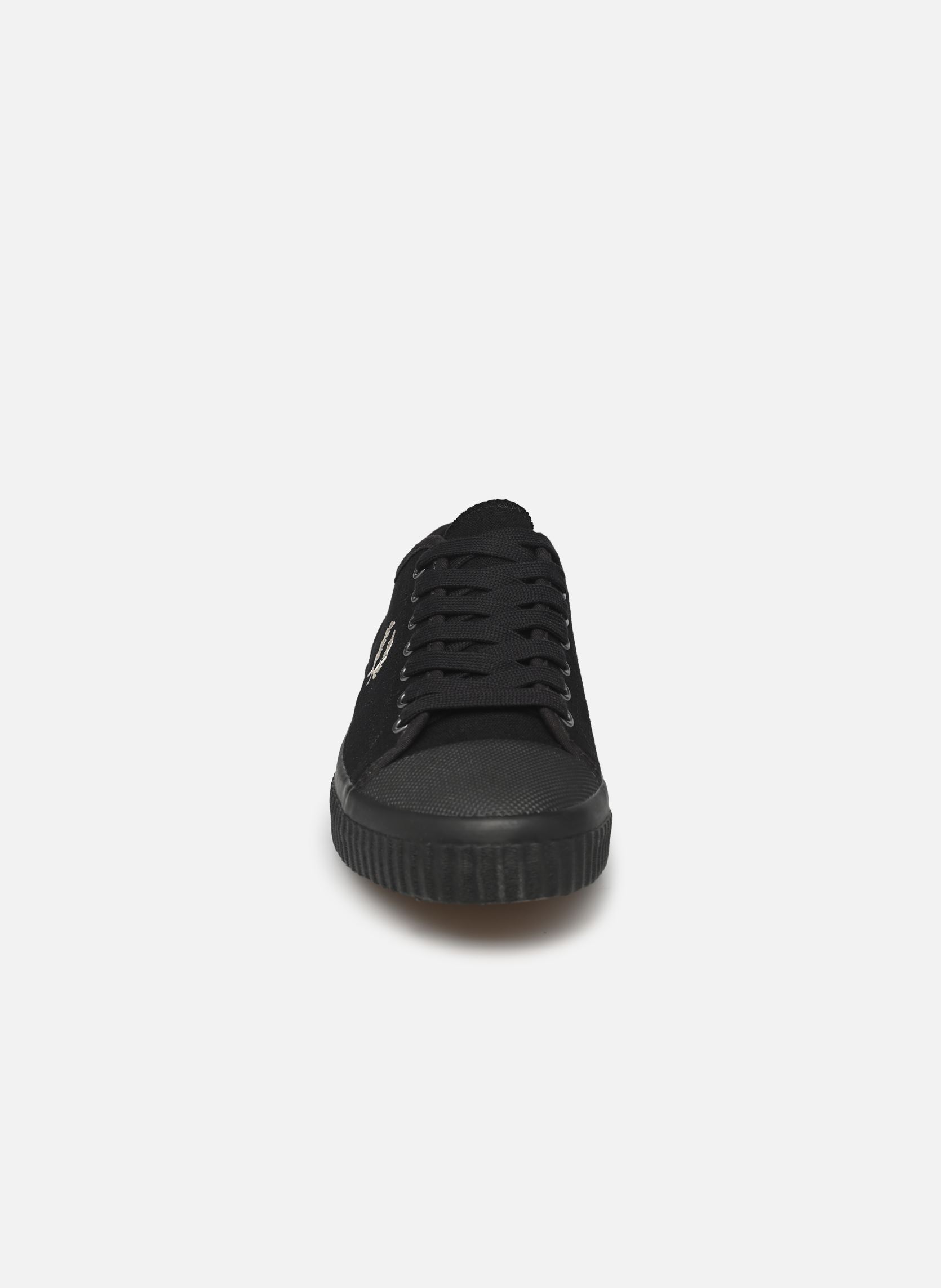 Niedrige Sneaker HUGHES LOW CANVAS herren schwarz Fred Perry Niedrige Sneaker HUGHES LOW CANVAS herren schwarz BLACK / OATMEAL