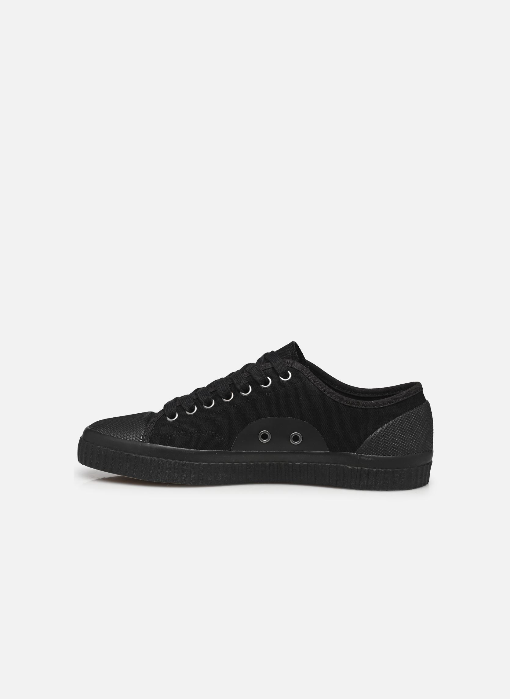 Niedrige Sneaker HUGHES LOW CANVAS herren schwarz Fred Perry Niedrige Sneaker HUGHES LOW CANVAS herren schwarz BLACK / OATMEAL