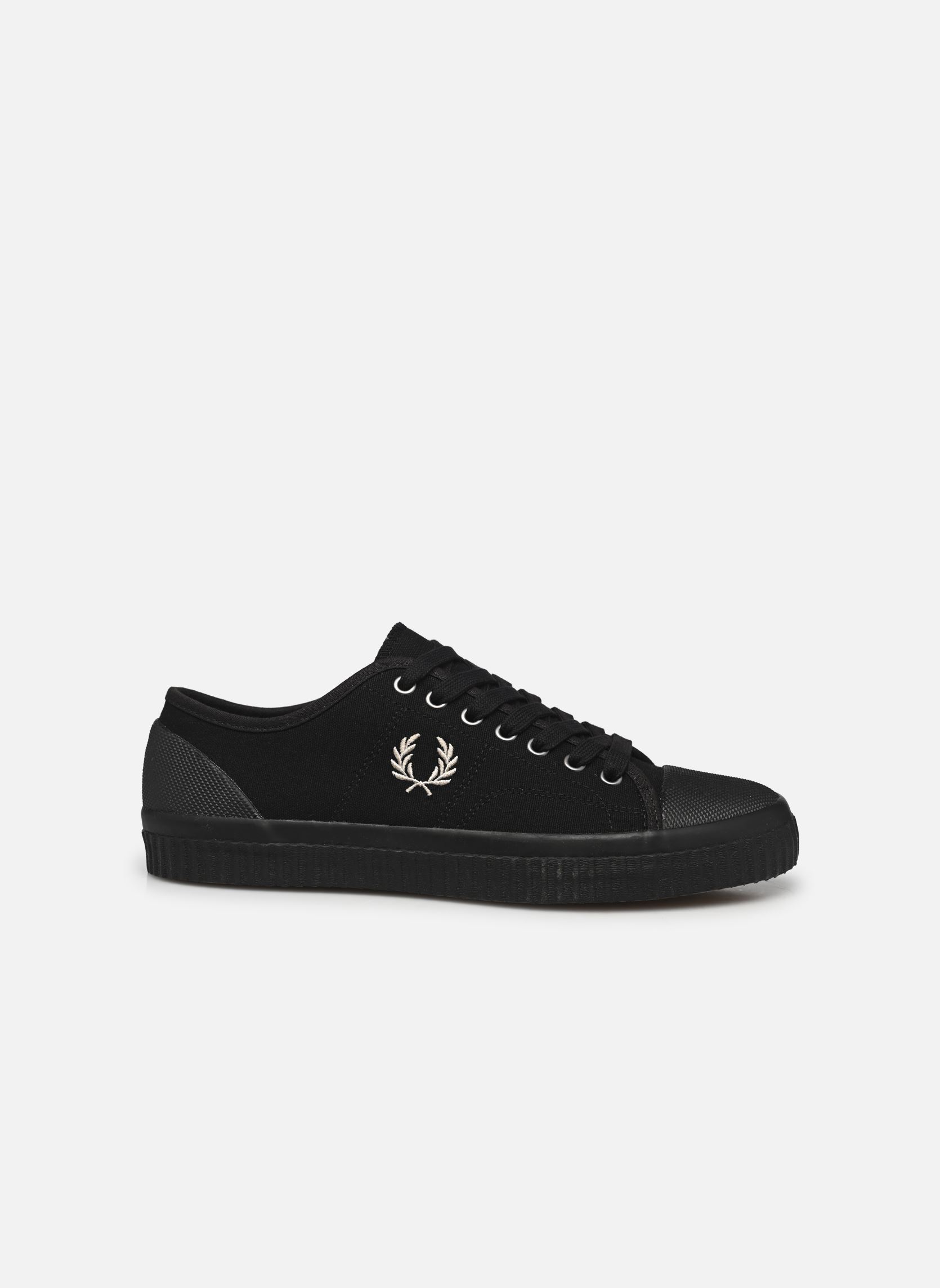 Niedrige Sneaker HUGHES LOW CANVAS herren schwarz Fred Perry Niedrige Sneaker HUGHES LOW CANVAS herren schwarz BLACK / OATMEAL