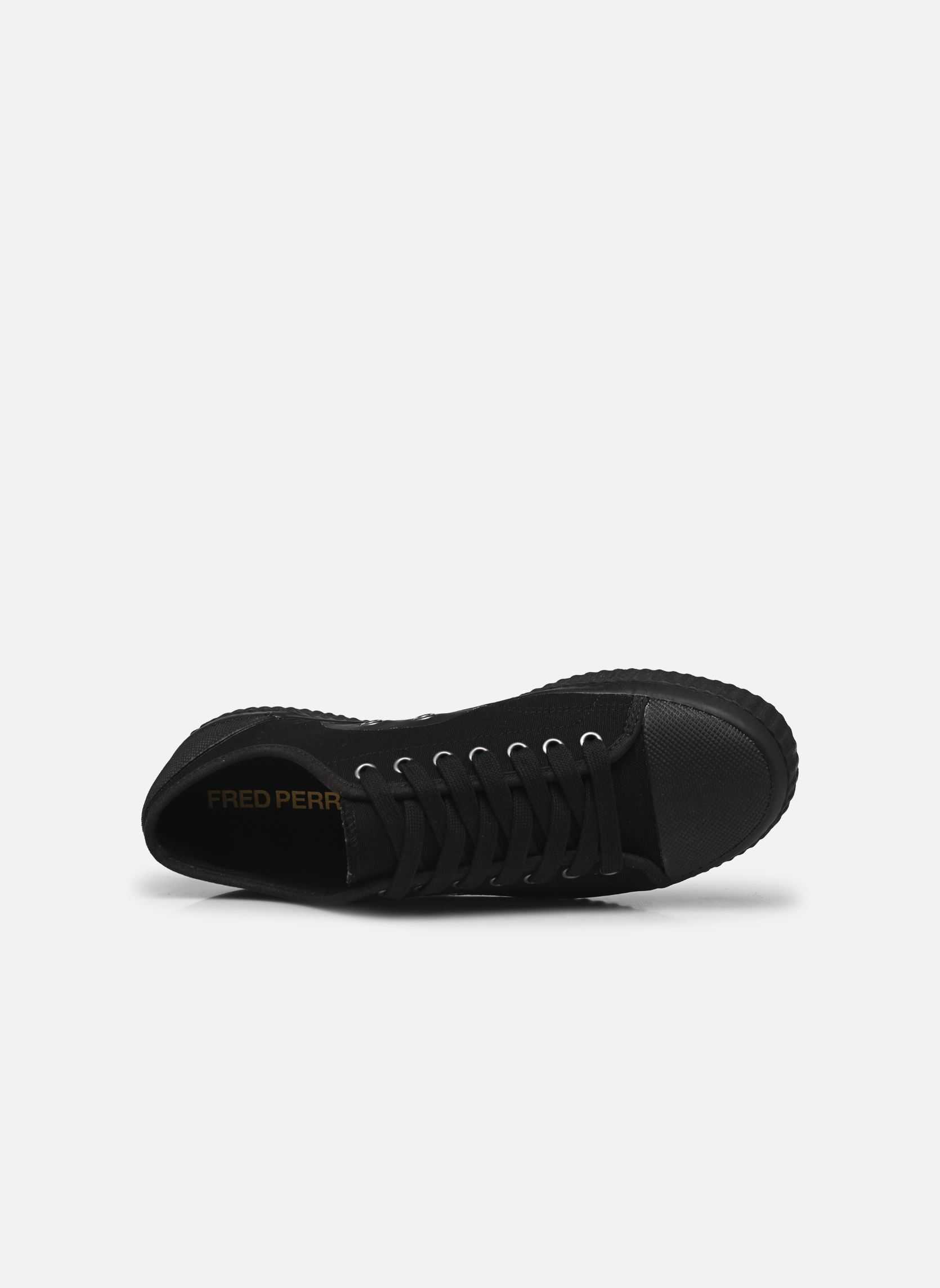 Niedrige Sneaker HUGHES LOW CANVAS herren schwarz Fred Perry Niedrige Sneaker HUGHES LOW CANVAS herren schwarz BLACK / OATMEAL