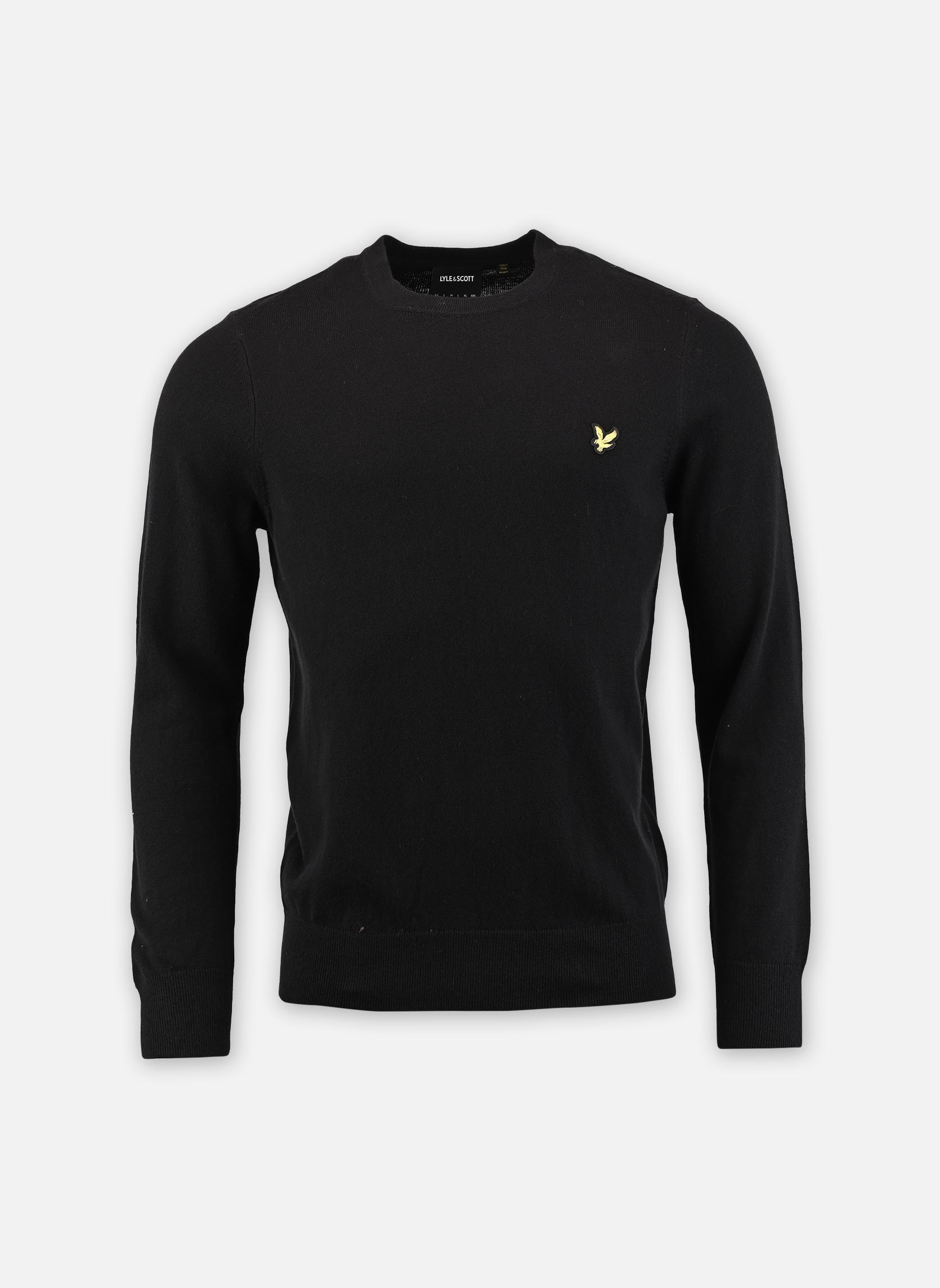 Pulls Cotton Merino Crew Neck Jumper homme noir Lyle & Scott Pulls Cotton Merino Crew Neck Jumper homme noir JET BLACK