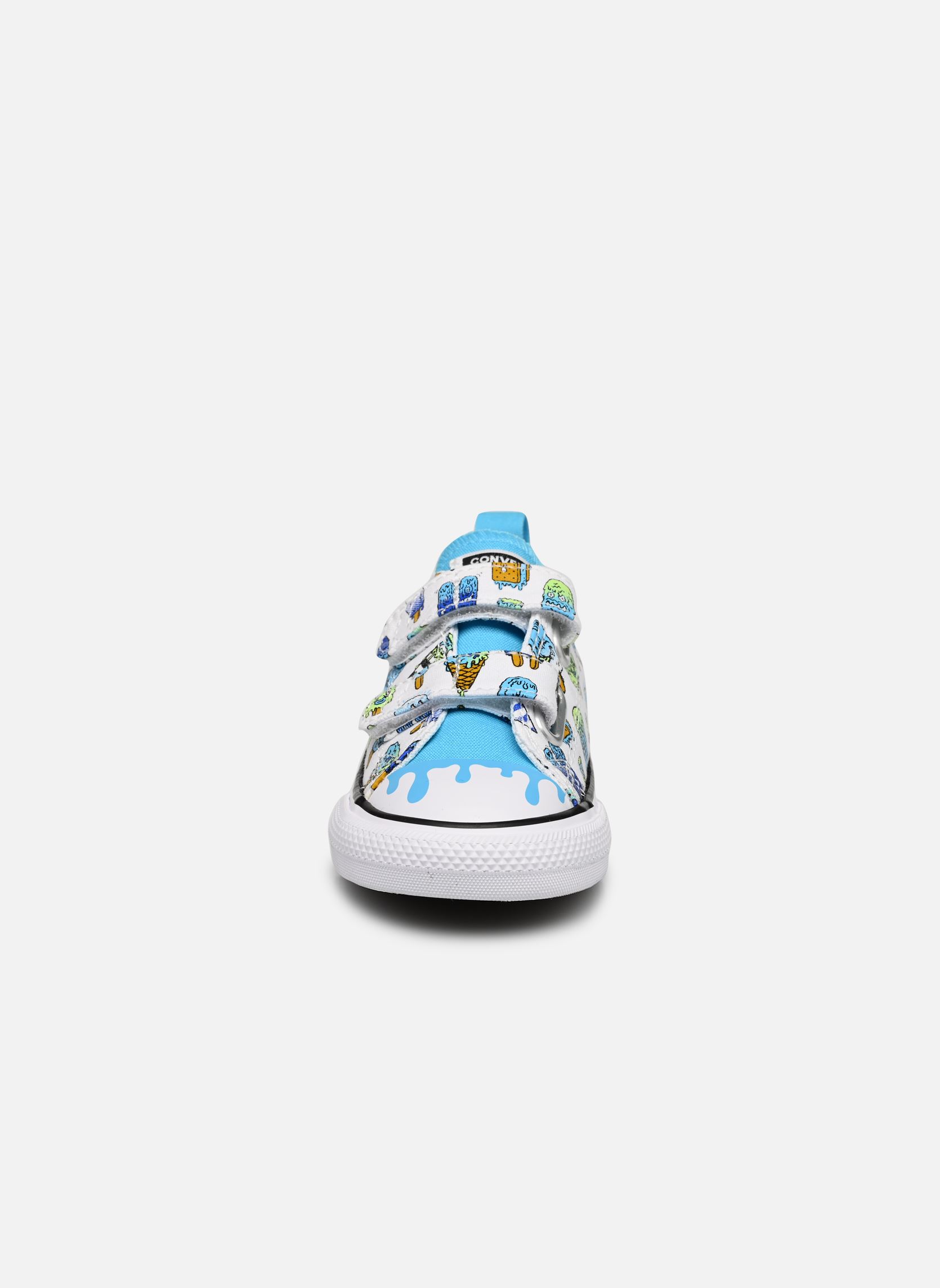Niedrige Sneaker Chuck Taylor All Star 2V Ox Sweet Scoops weiß Converse Niedrige Sneaker Chuck Taylor All Star 2V Ox Sweet Scoops weiß WHITE/BALTIC BLUE/LIME RAVE