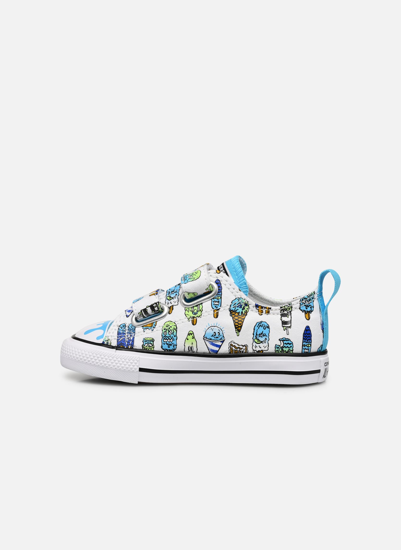 Niedrige Sneaker Chuck Taylor All Star 2V Ox Sweet Scoops weiß Converse Niedrige Sneaker Chuck Taylor All Star 2V Ox Sweet Scoops weiß WHITE/BALTIC BLUE/LIME RAVE