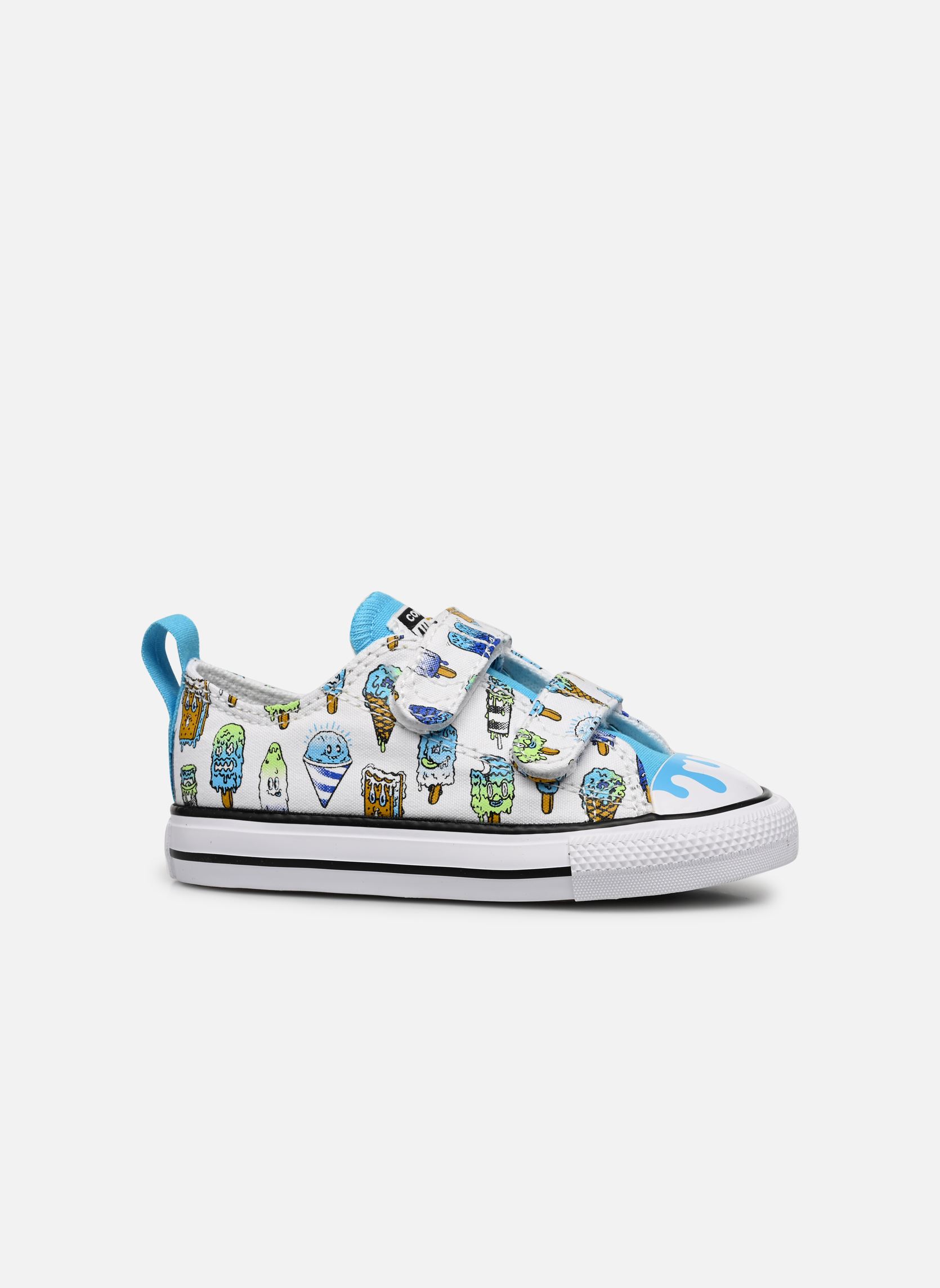 Niedrige Sneaker Chuck Taylor All Star 2V Ox Sweet Scoops weiß Converse Niedrige Sneaker Chuck Taylor All Star 2V Ox Sweet Scoops weiß WHITE/BALTIC BLUE/LIME RAVE