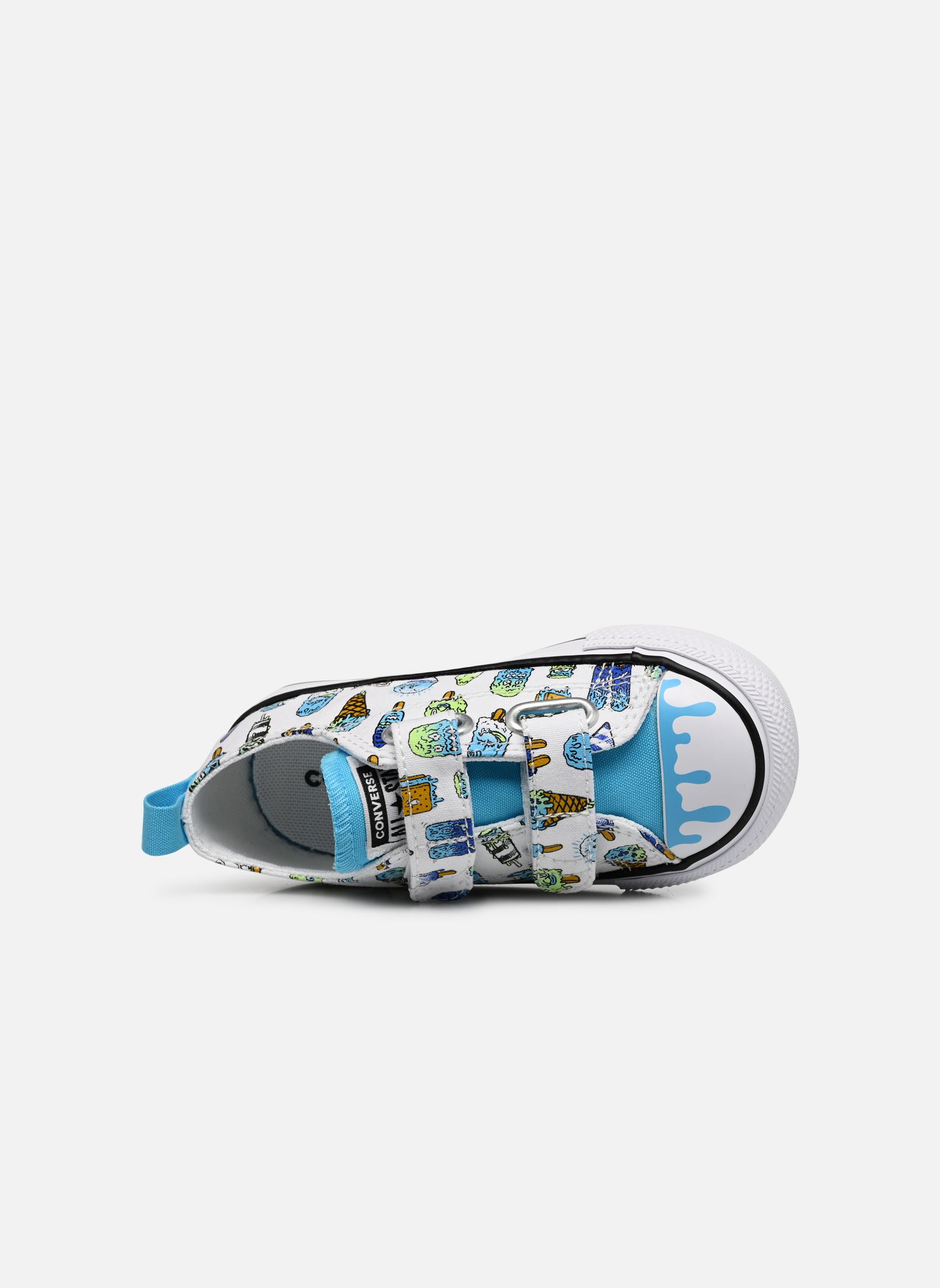 Niedrige Sneaker Chuck Taylor All Star 2V Ox Sweet Scoops weiß Converse Niedrige Sneaker Chuck Taylor All Star 2V Ox Sweet Scoops weiß WHITE/BALTIC BLUE/LIME RAVE
