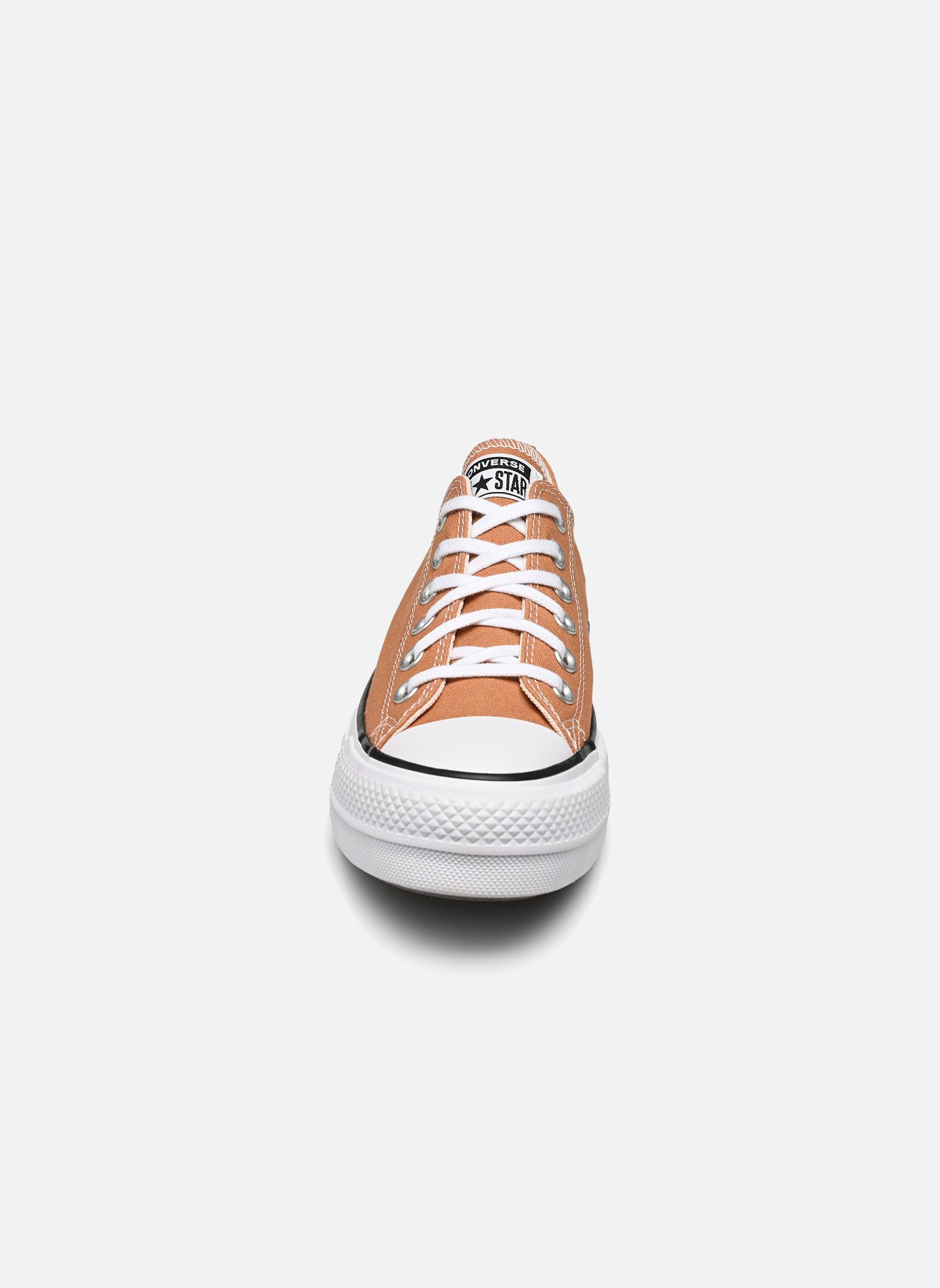 Leinen-Sneaker Chuck Taylor All Star Lift Ox damen braun Converse Leinen-Sneaker Chuck Taylor All Star Lift Ox damen braun GINGERSNAP/WHITE/BLACK