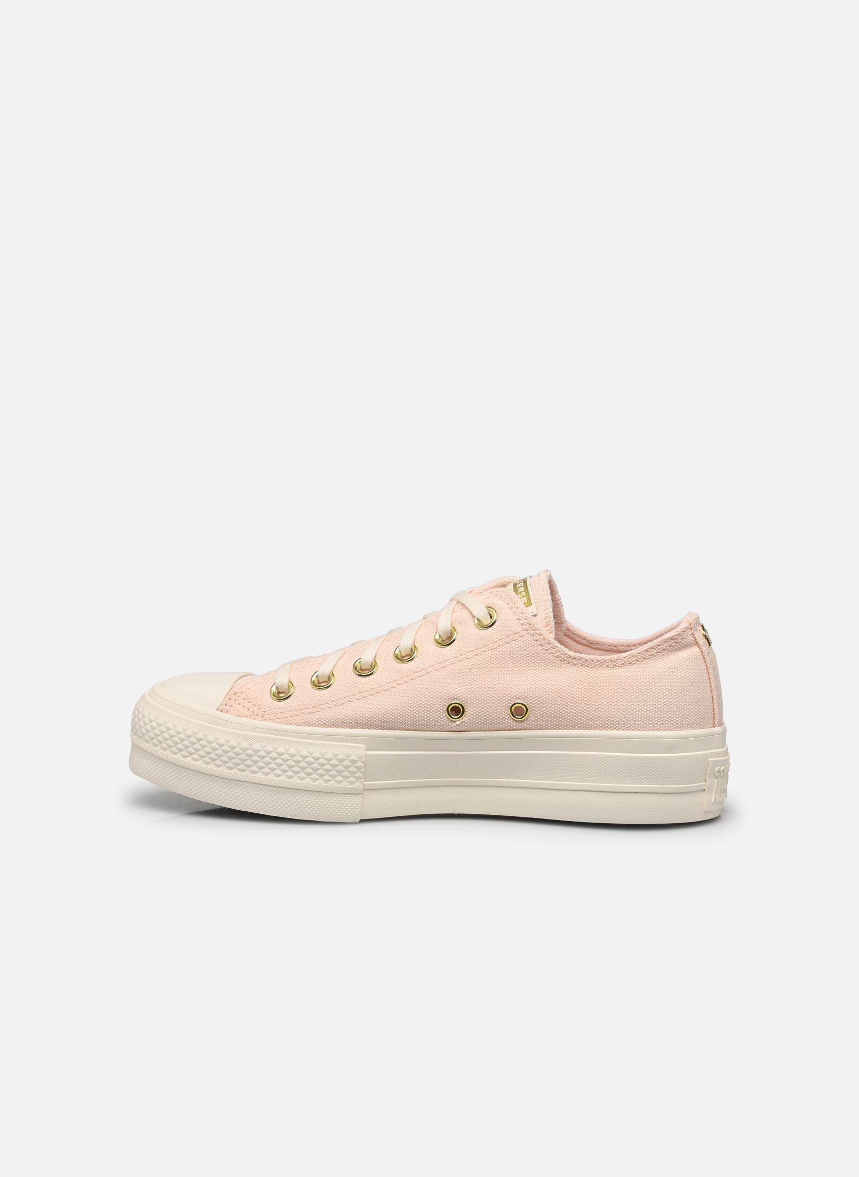 Leinen-Sneaker Chuck Taylor All Star Lift Ox damen rosa Converse Leinen-Sneaker Chuck Taylor All Star Lift Ox damen rosa PALE PETAL/EGRET/GOLD