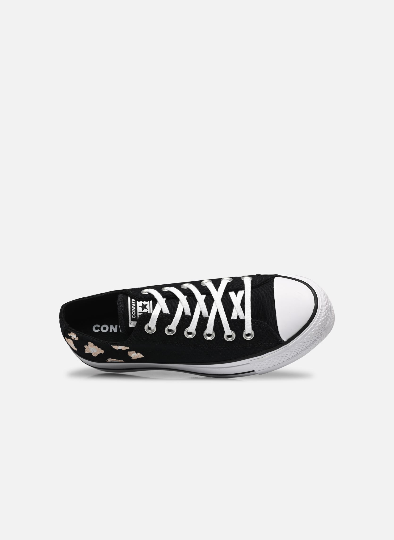 Leinen-Sneaker Chuck Taylor All Star Lift Ox damen schwarz Converse Leinen-Sneaker Chuck Taylor All Star Lift Ox damen schwarz BLACK/COASTAL DUNE/WHITE