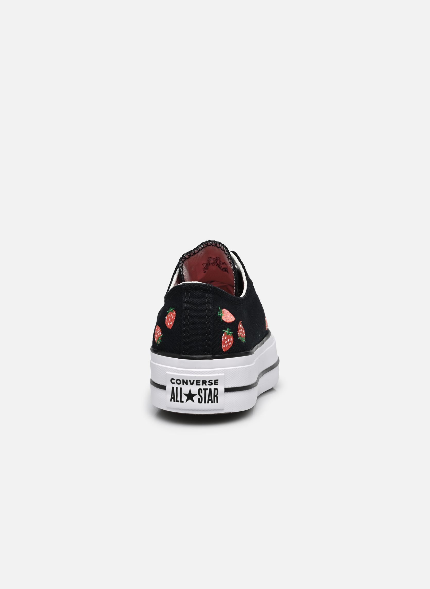 Leinen-Sneaker Chuck Taylor All Star Lift Ox damen schwarz Converse Leinen-Sneaker Chuck Taylor All Star Lift Ox damen schwarz BLACK/SOFT RED/WHITE