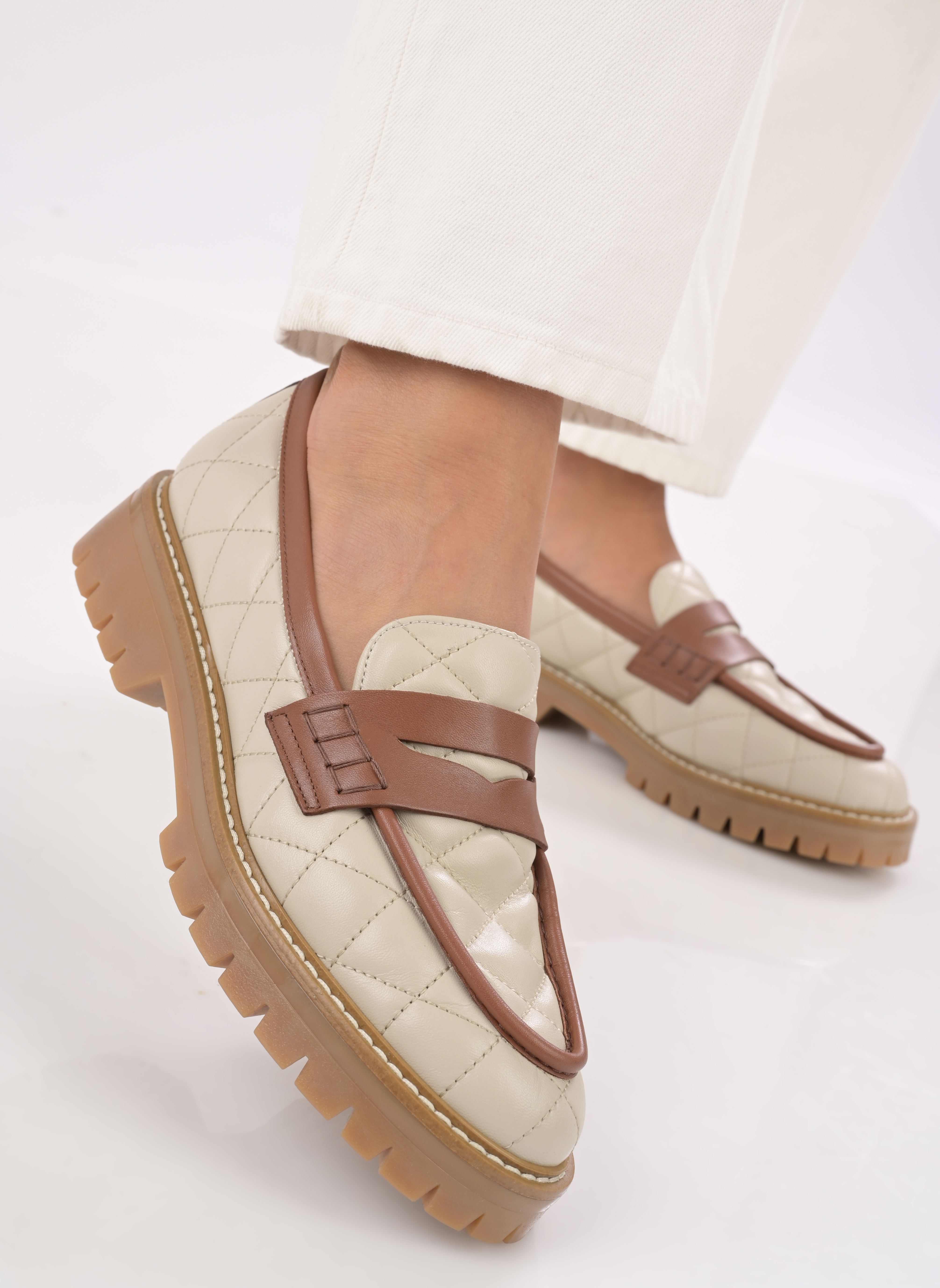 Loafer Signe damen beige Flattered Loafer Signe damen beige CREME/CARAMEL LEATHER