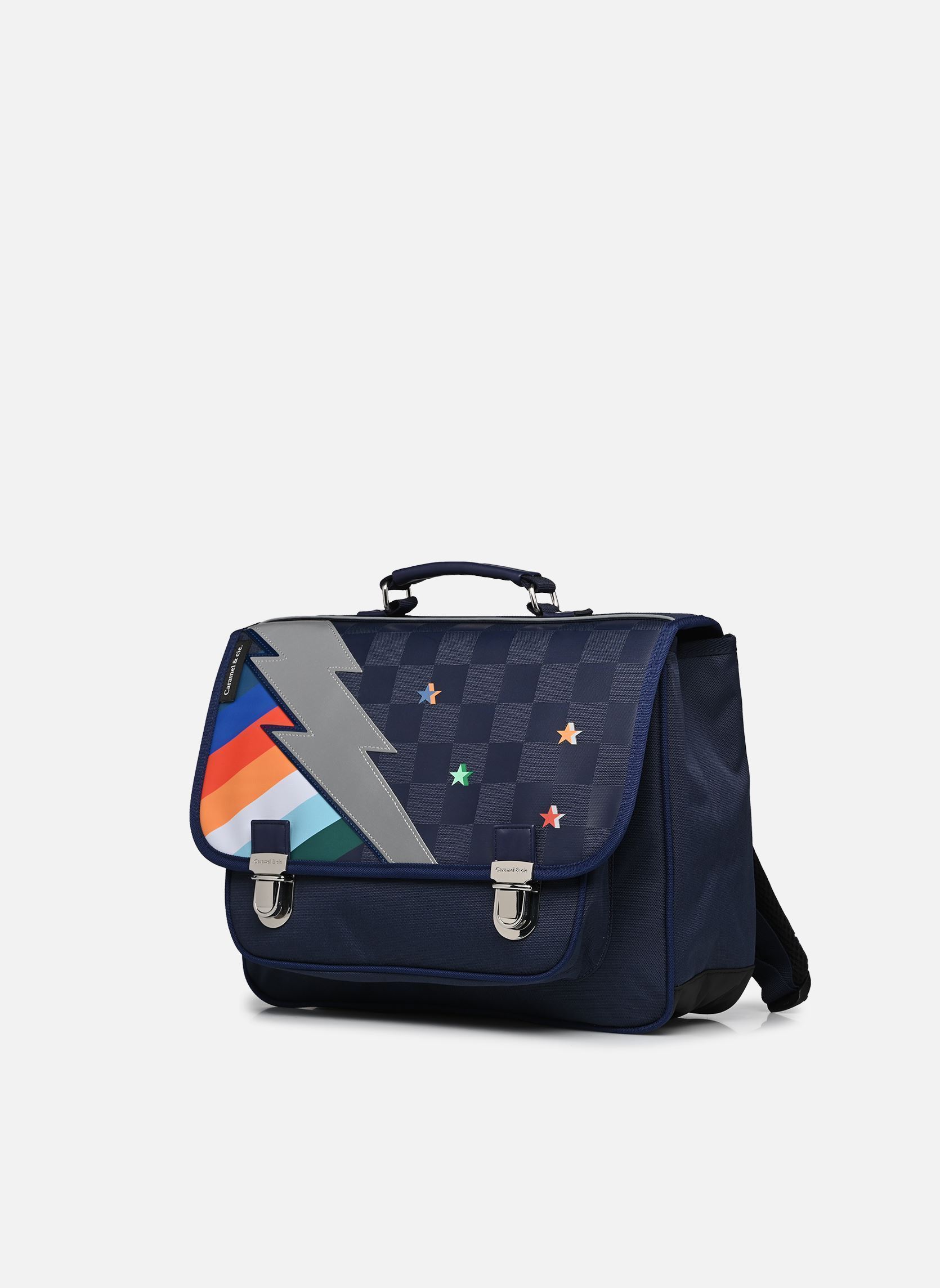 schooltassen Cartable 38 cm jongens blauw Caramel & Cie schooltassen Cartable 38 cm jongens blauw CHROMATIC LIGHTNING