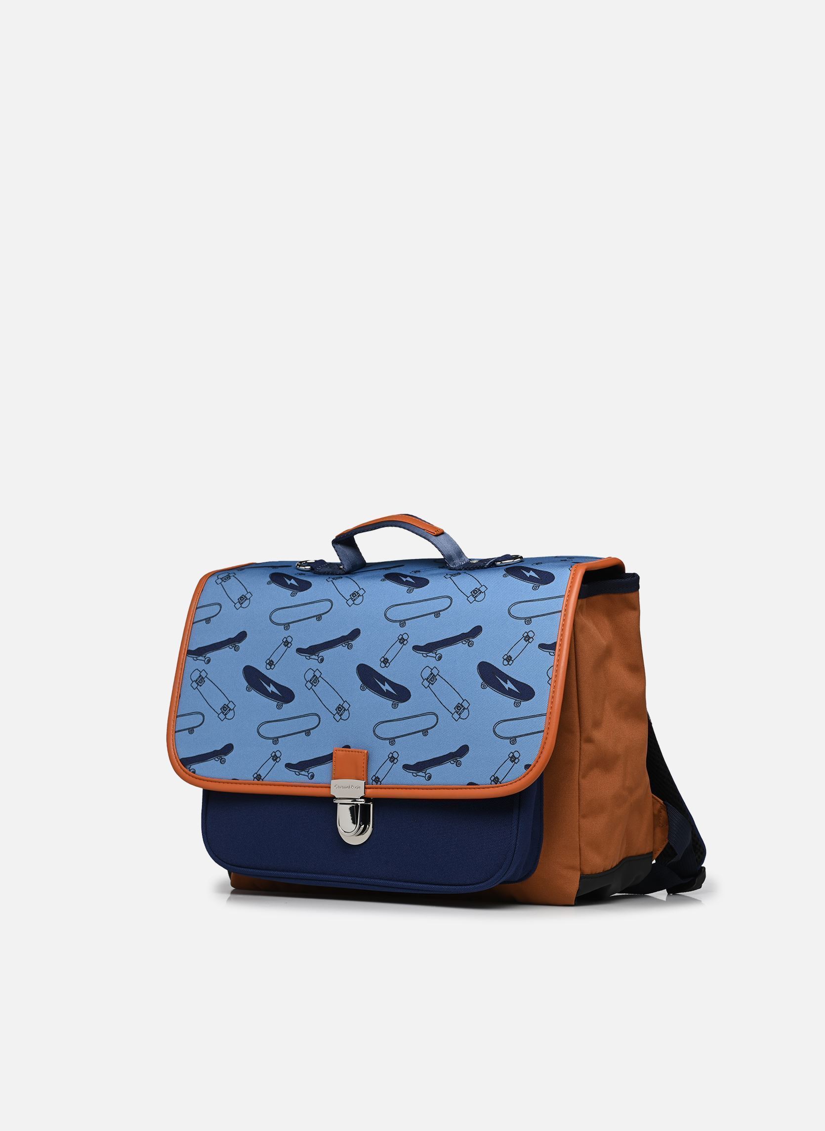 schooltassen Cartable 38 cm jongens blauw Caramel & Cie schooltassen Cartable 38 cm jongens blauw SKATE