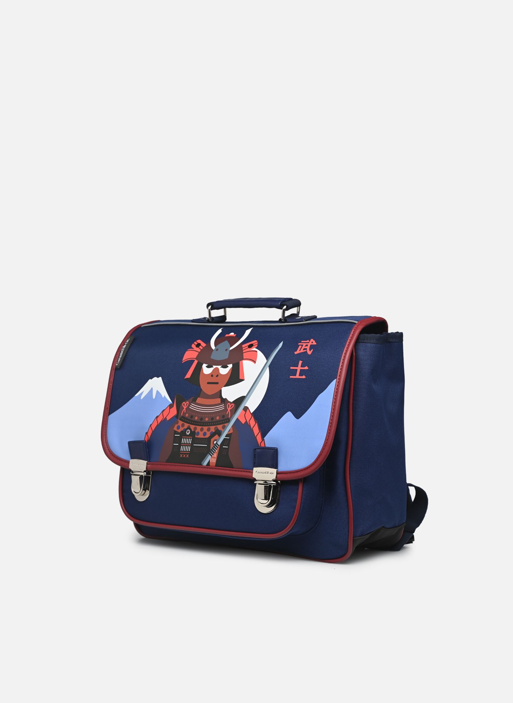 schooltassen Cartable 38 cm jongens blauw Caramel & Cie schooltassen Cartable 38 cm jongens blauw SAMOURAÏ