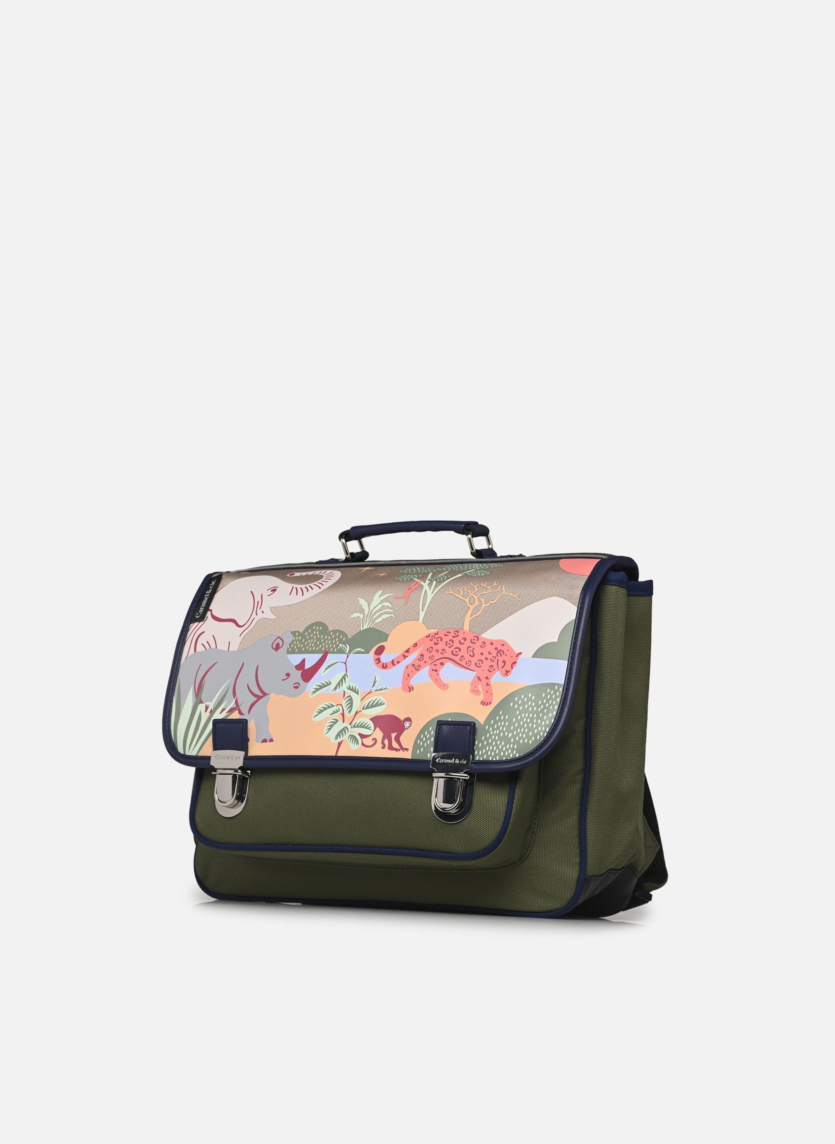 Cartables Cartable 38 cm garçon vert Caramel & Cie Cartables Cartable 38 cm garçon vert SAFARI