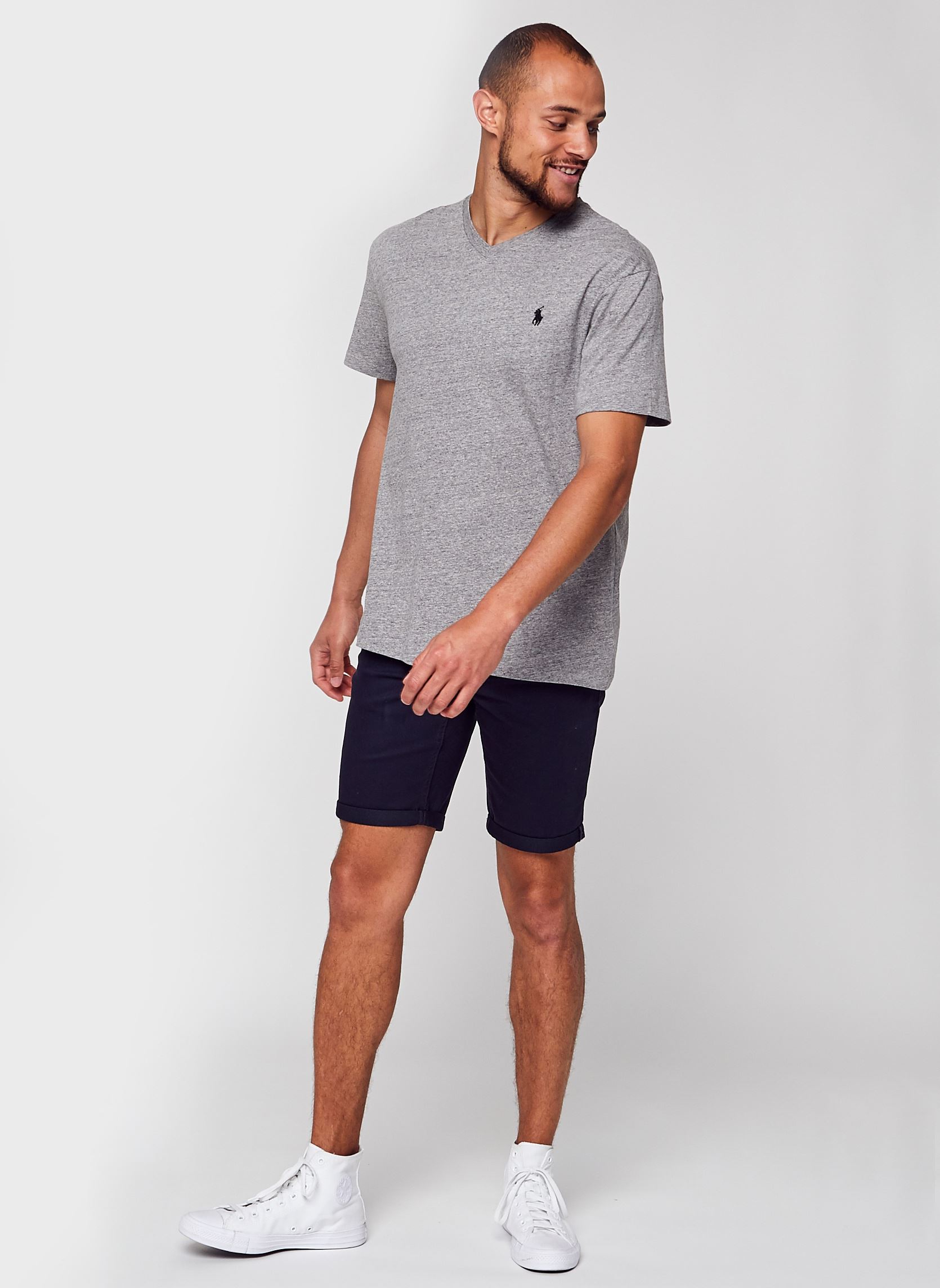 Tee-shirts T-shirt classique en jersey à col en V 7 homme gris Polo Ralph Lauren Tee-shirts T-shirt classique en jersey à col en V 7 homme gris DARK VINTAGE HEATHER