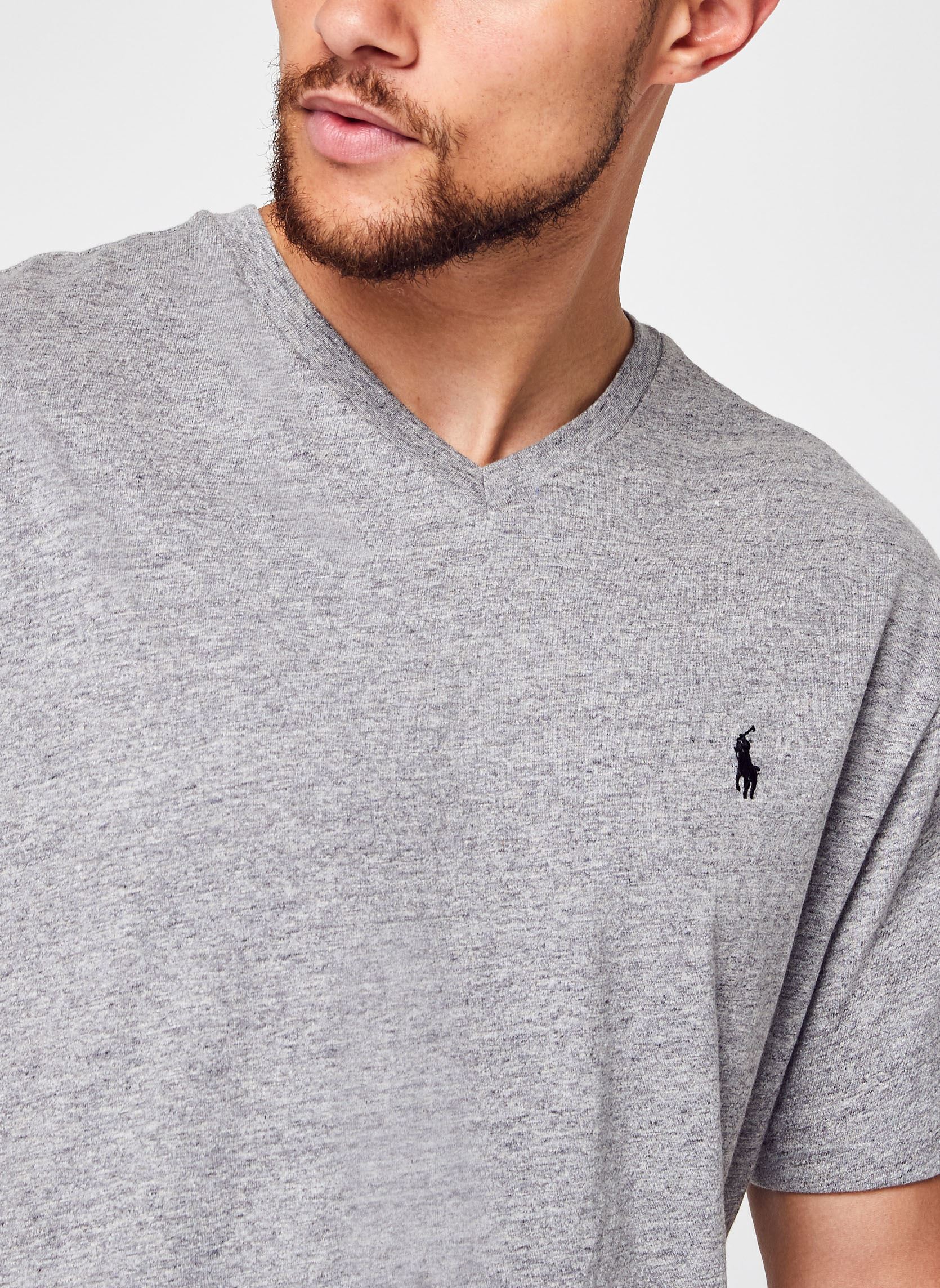 Tee-shirts T-shirt classique en jersey à col en V 7 homme gris Polo Ralph Lauren Tee-shirts T-shirt classique en jersey à col en V 7 homme gris DARK VINTAGE HEATHER