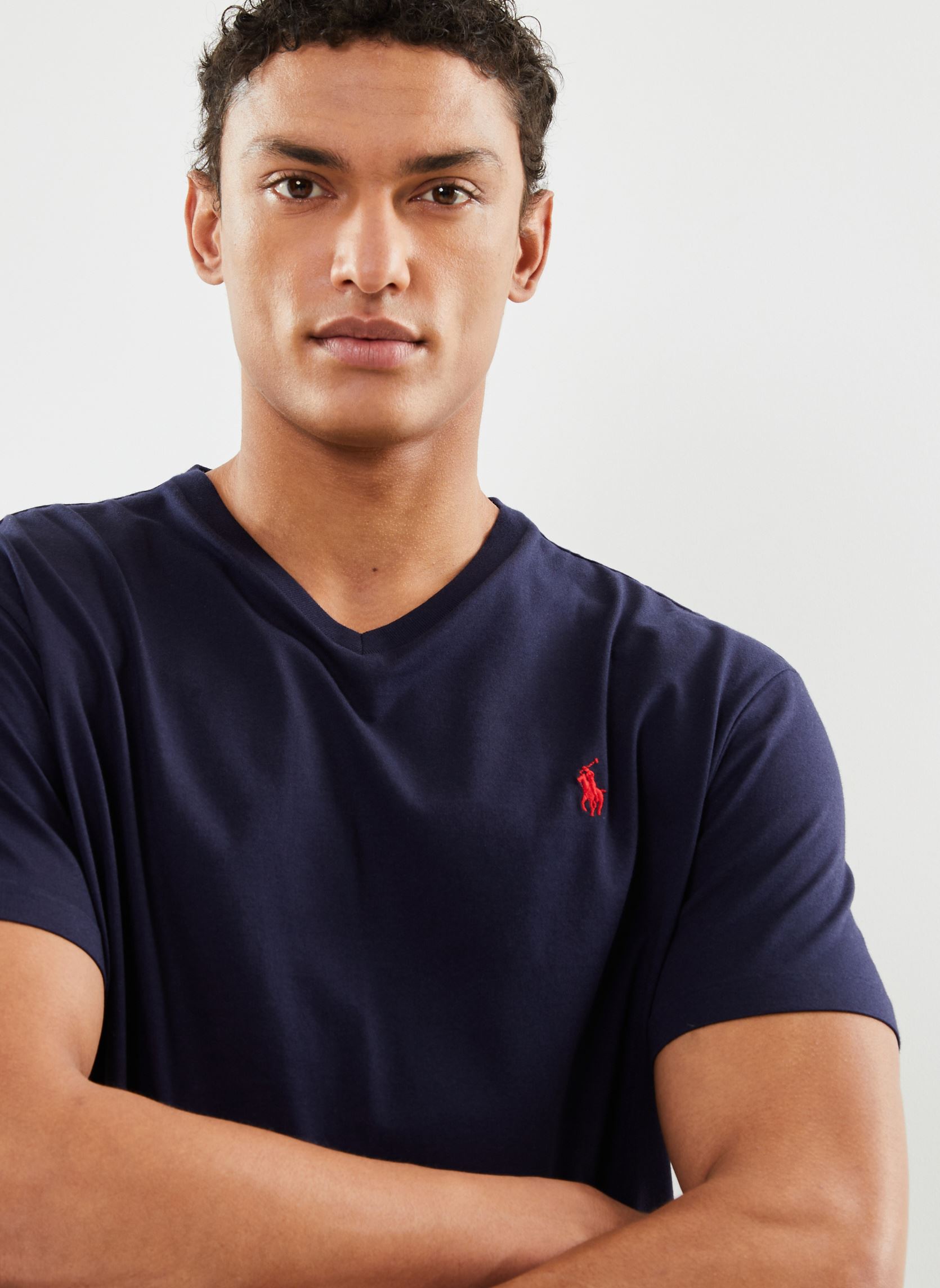 Tee-shirts T-shirt classique en jersey à col en V 7 homme bleu Polo Ralph Lauren Tee-shirts T-shirt classique en jersey à col en V 7 homme bleu INK