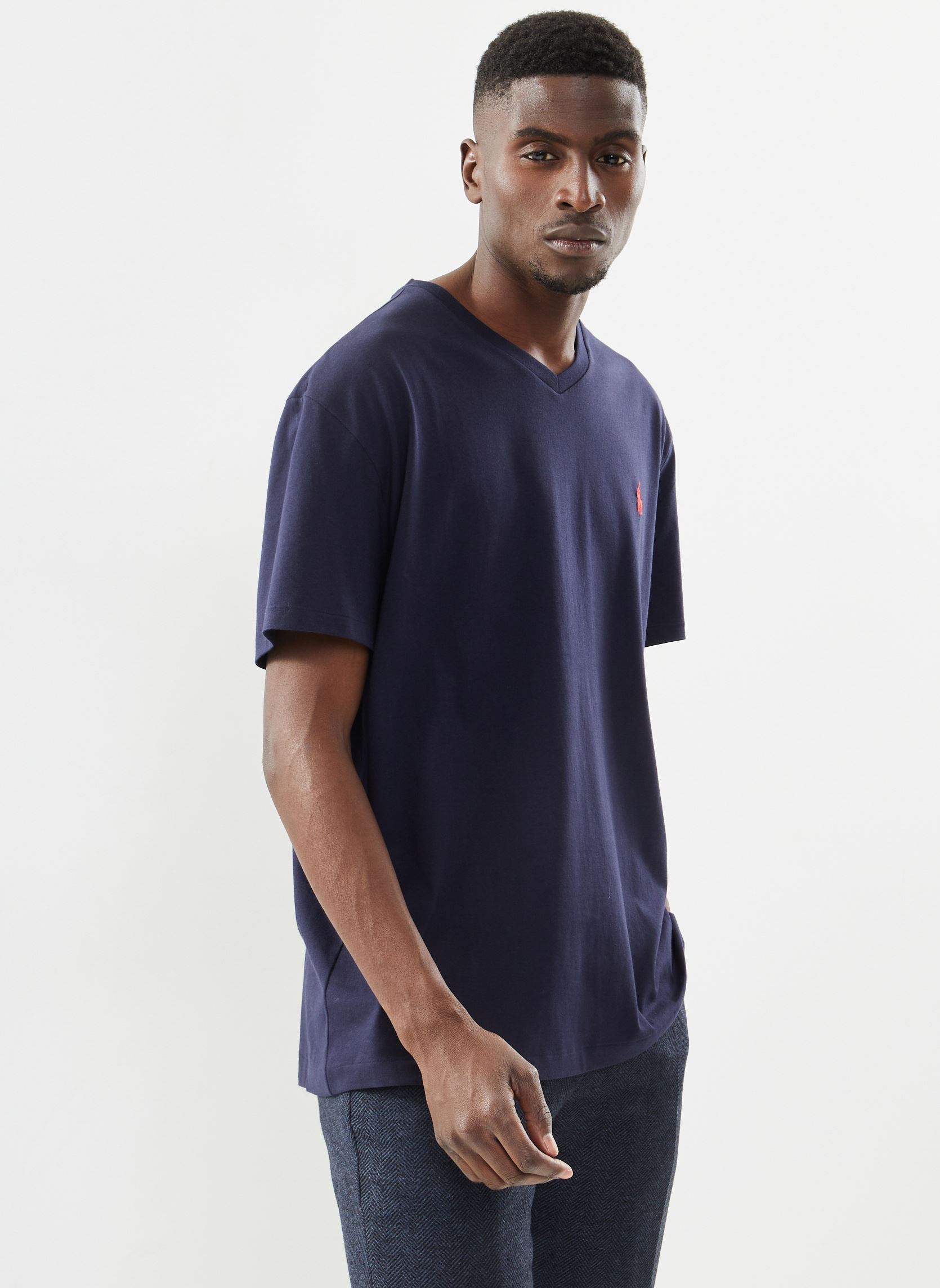 Tee-shirts T-shirt classique en jersey à col en V 7 homme bleu Polo Ralph Lauren Tee-shirts T-shirt classique en jersey à col en V 7 homme bleu INK
