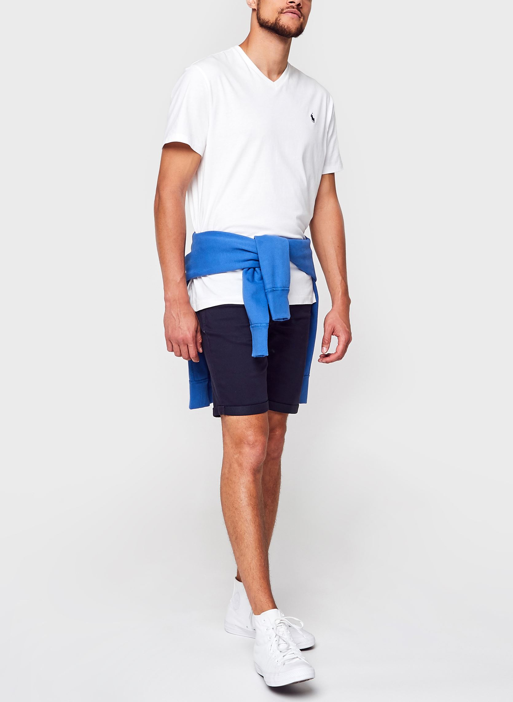 Tee-shirts T-shirt classique en jersey à col en V 7 homme blanc Polo Ralph Lauren Tee-shirts T-shirt classique en jersey à col en V 7 homme blanc WHITE