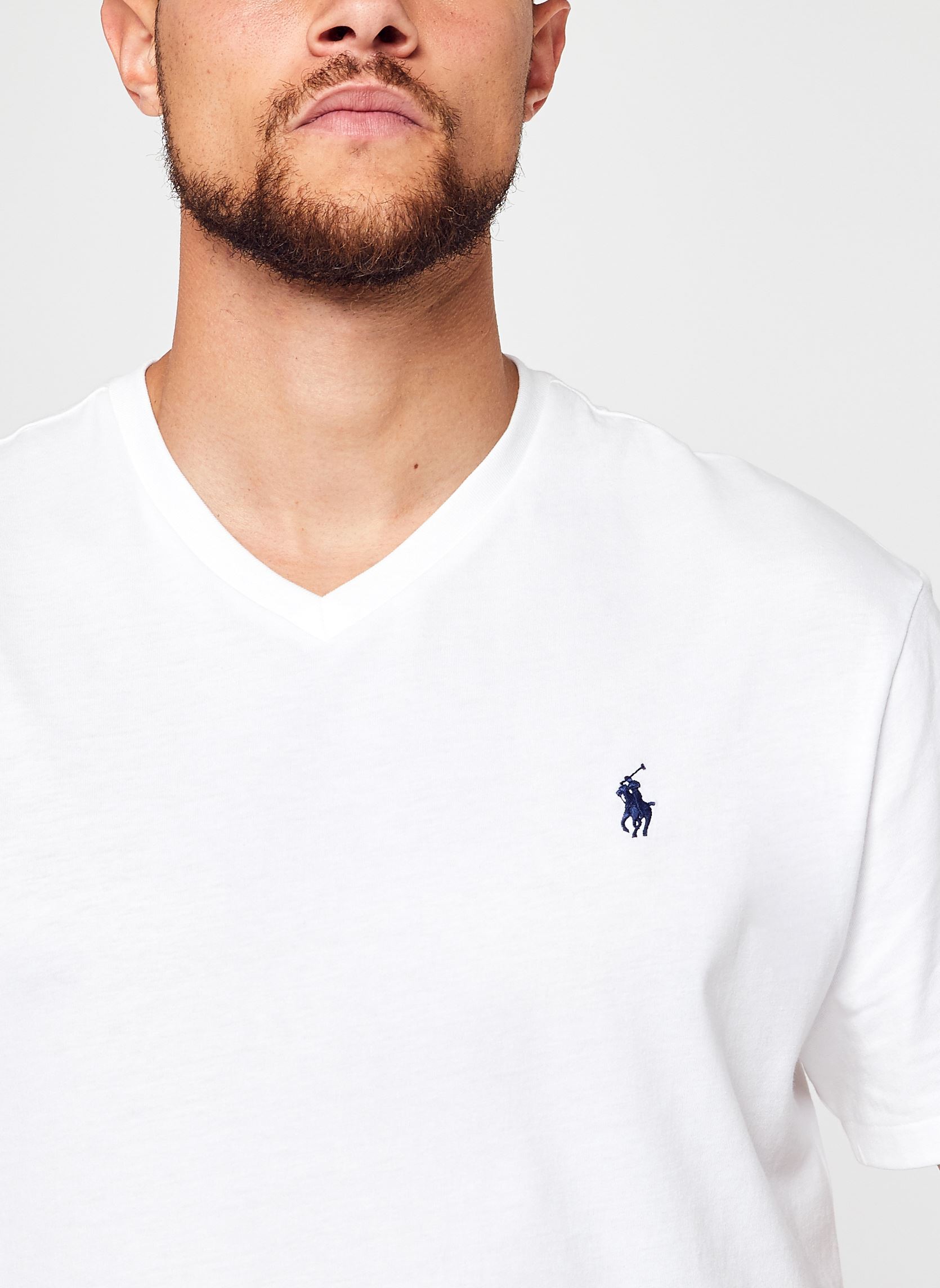 Tee-shirts T-shirt classique en jersey à col en V 7 homme blanc Polo Ralph Lauren Tee-shirts T-shirt classique en jersey à col en V 7 homme blanc WHITE
