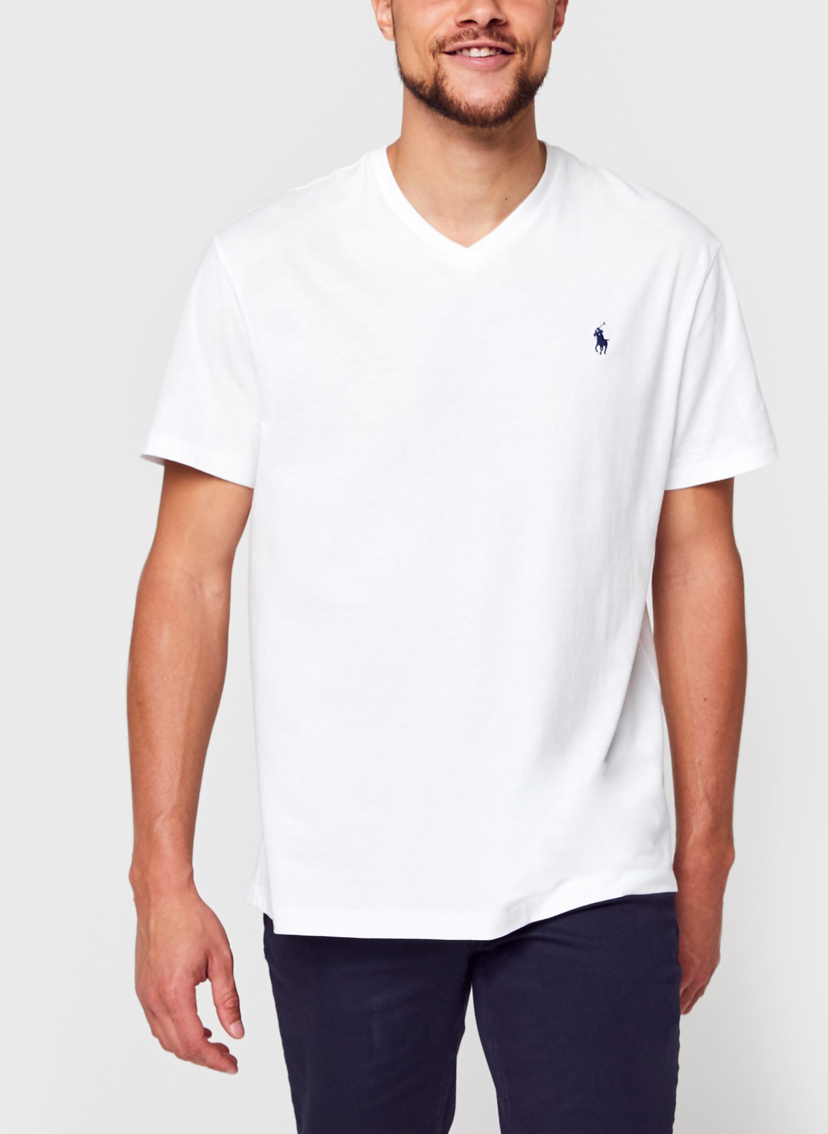 Tee-shirts T-shirt classique en jersey à col en V 7 homme blanc Polo Ralph Lauren Tee-shirts T-shirt classique en jersey à col en V 7 homme blanc WHITE