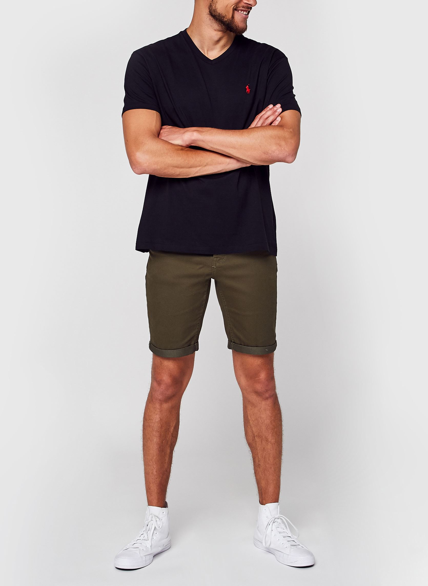 Tee-shirts T-shirt classique en jersey à col en V 7 homme noir Polo Ralph Lauren Tee-shirts T-shirt classique en jersey à col en V 7 homme noir RL BLACK