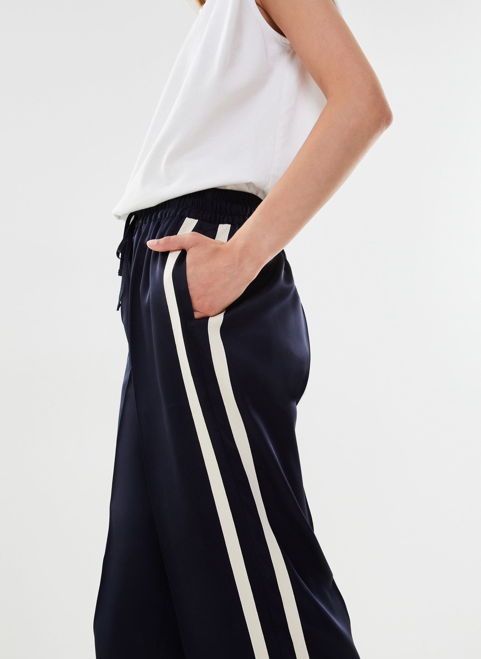 Pantalons droit Satin Pull On Pants femme bleu GANT Pantalons droit Satin Pull On Pants femme bleu 433 BLEU NUIT