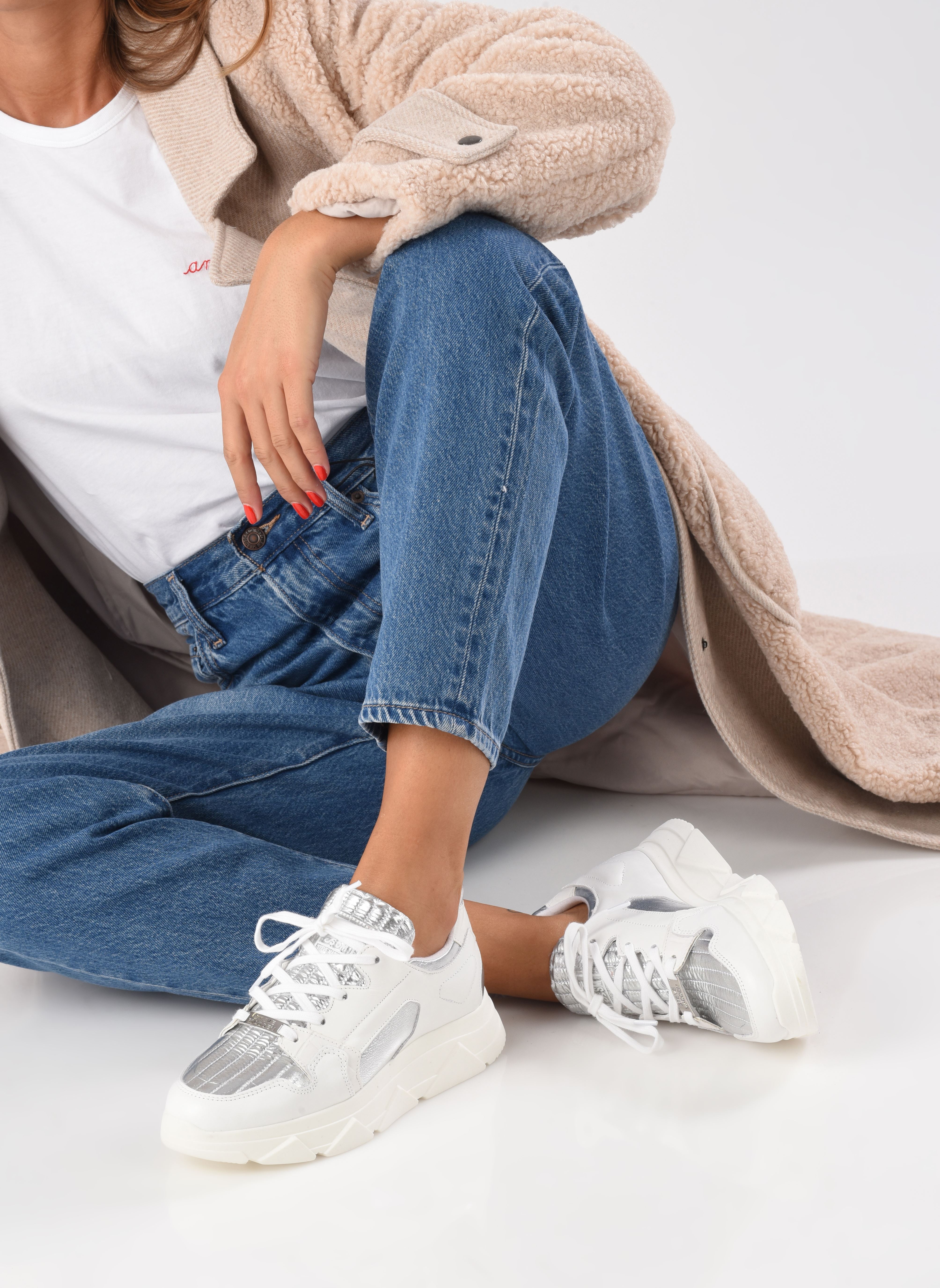 Baskets basses POPPY femme blanc Steve Madden Baskets basses POPPY femme blanc SILVER/WHITE