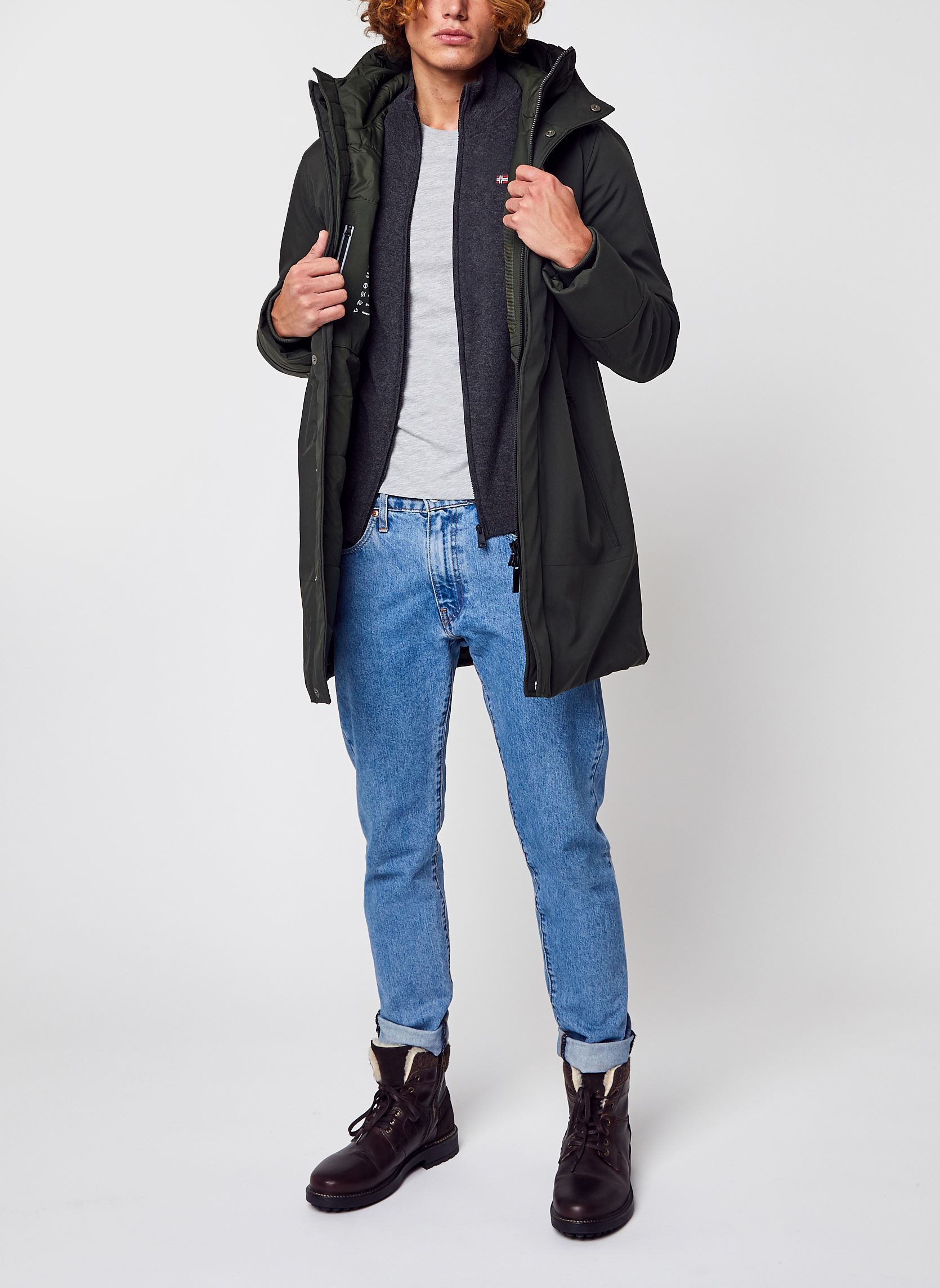 Chalecos Damavand Fz 3 hombre gris Napapijri Chalecos Damavand Fz 3 hombre gris DARK GREY MELANGE