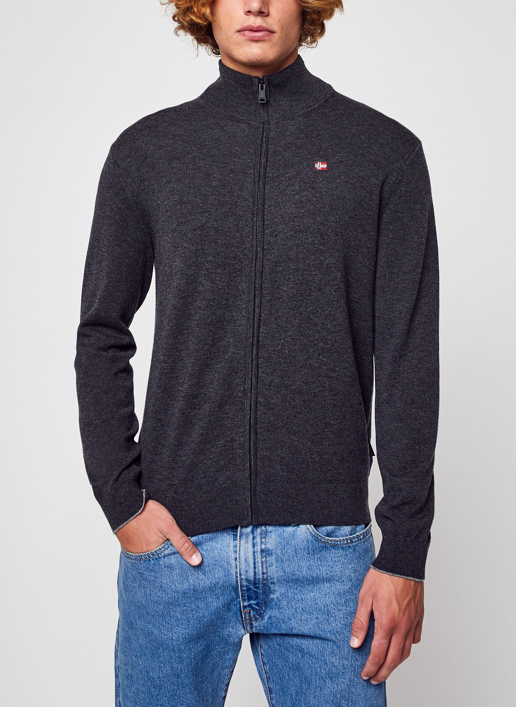 Chalecos Damavand Fz 3 hombre gris Napapijri Chalecos Damavand Fz 3 hombre gris DARK GREY MELANGE