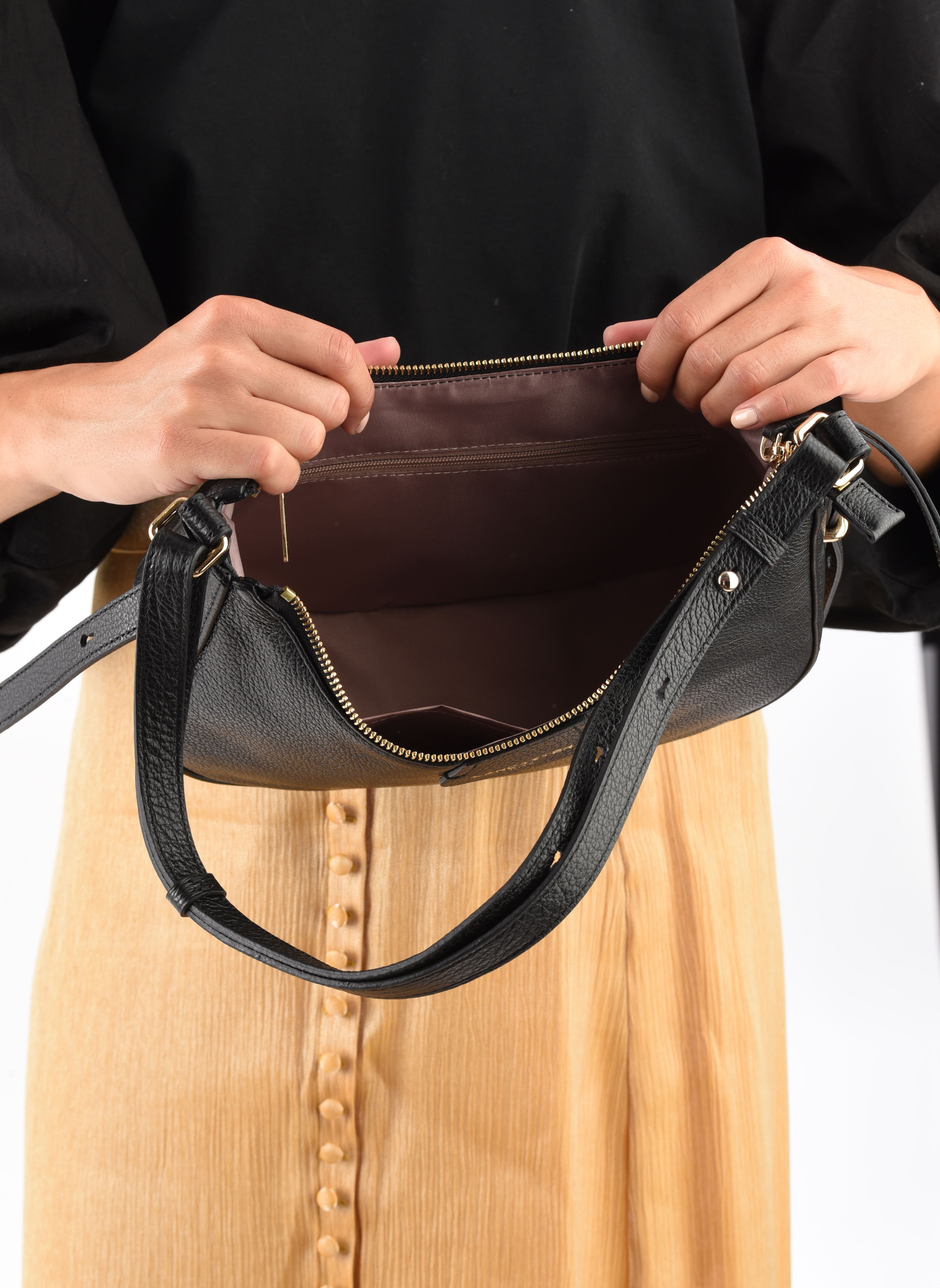 Taschen Sac Hobo Zippé M Dune damen schwarz Lancaster Taschen Sac Hobo Zippé M Dune damen schwarz NOIR