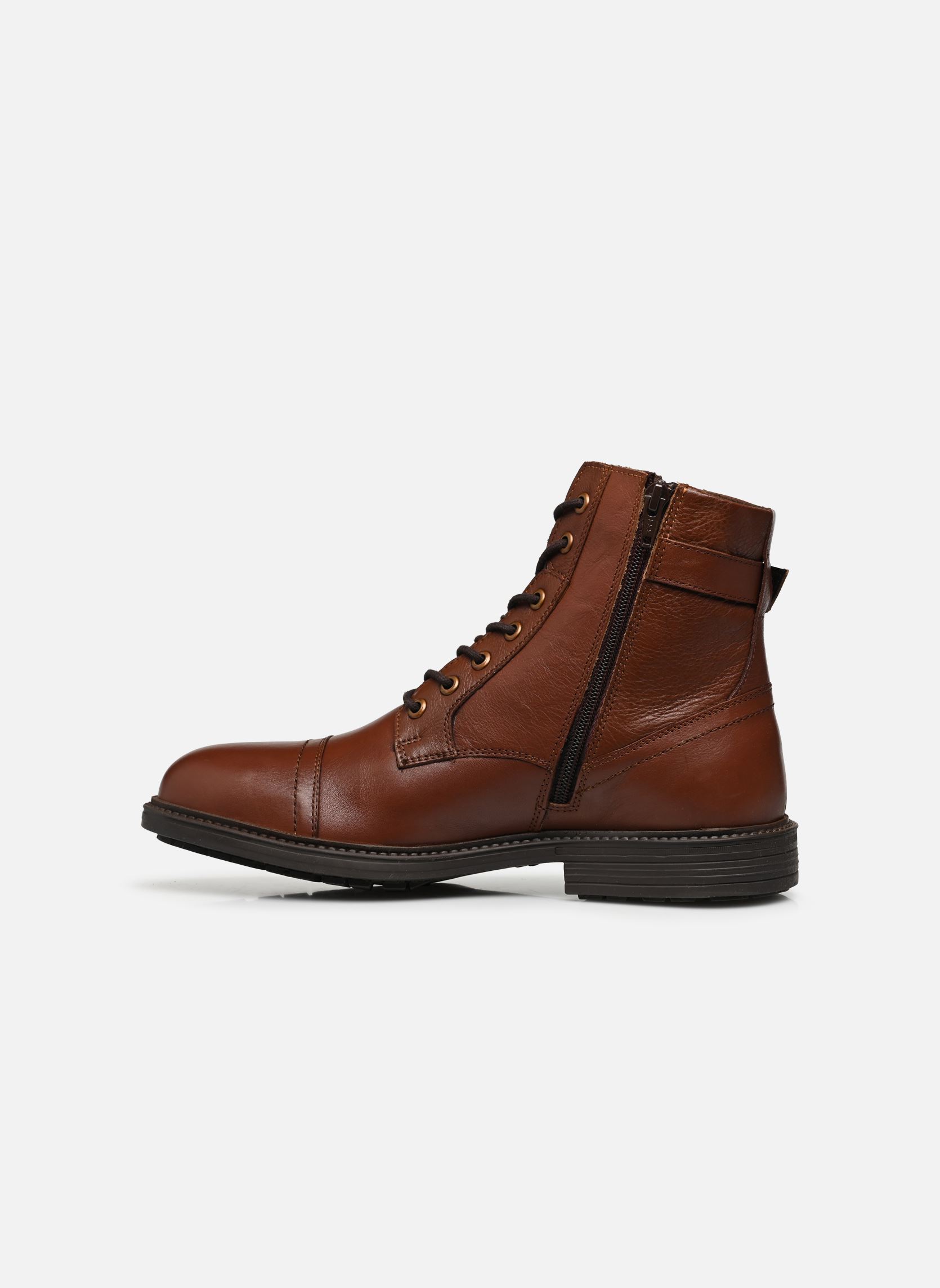 Stivaletti con lacci JFWHOLLAND LEATHER ZIP uomo marrone Jack & Jones Stivaletti con lacci JFWHOLLAND LEATHER ZIP uomo marrone Cognac