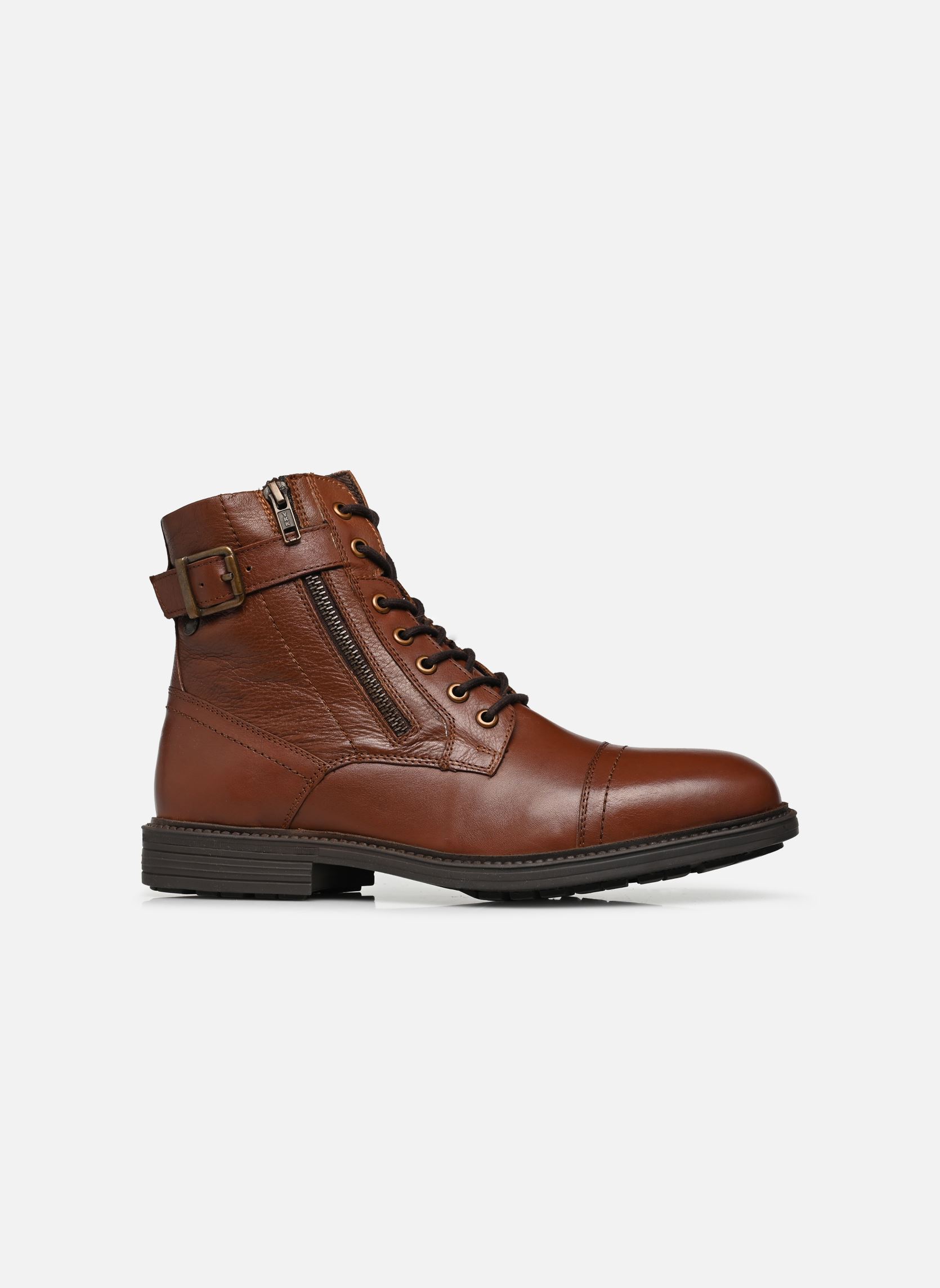 Stivaletti con lacci JFWHOLLAND LEATHER ZIP uomo marrone Jack & Jones Stivaletti con lacci JFWHOLLAND LEATHER ZIP uomo marrone Cognac