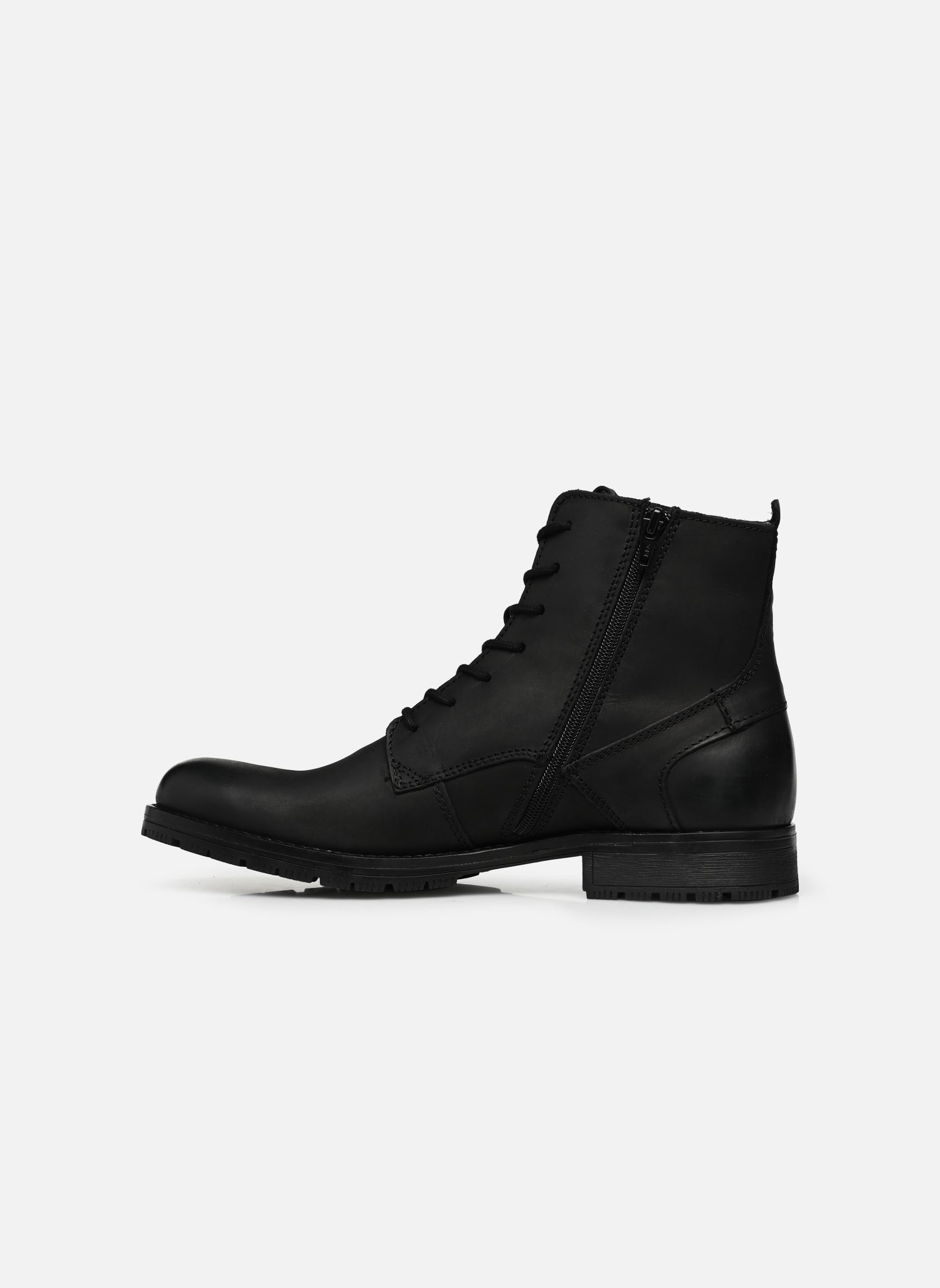 Veterlaarsjes JFWORCA LEATHER ANTHRACITE heren grijs Jack & Jones Veterlaarsjes JFWORCA LEATHER ANTHRACITE heren grijs NOIR