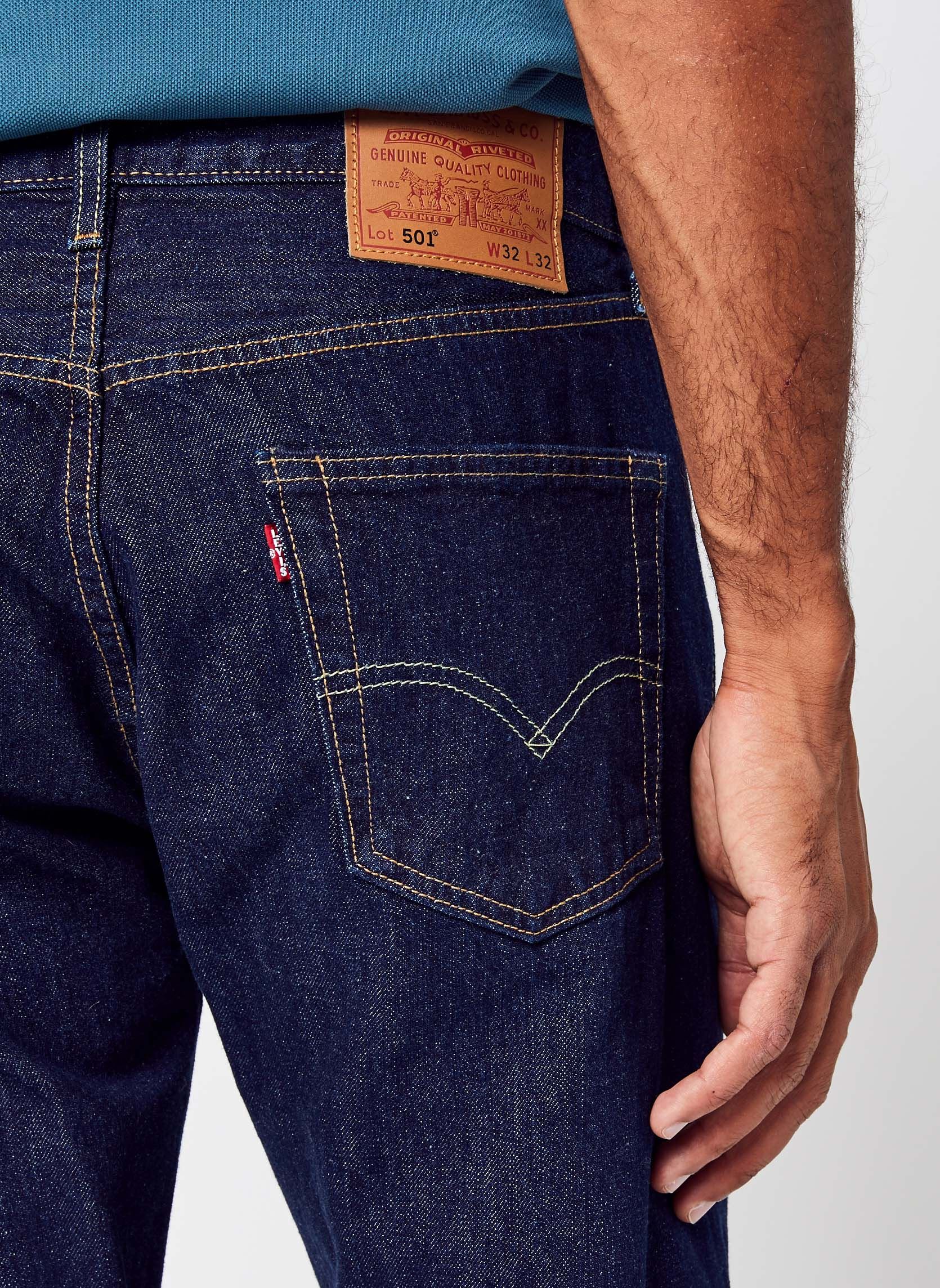 Jeans droit 501® LEVI'S® ORIGINAL homme bleu Levi's Jeans droit 501® LEVI'S® ORIGINAL homme bleu DARK INDIGO WORN