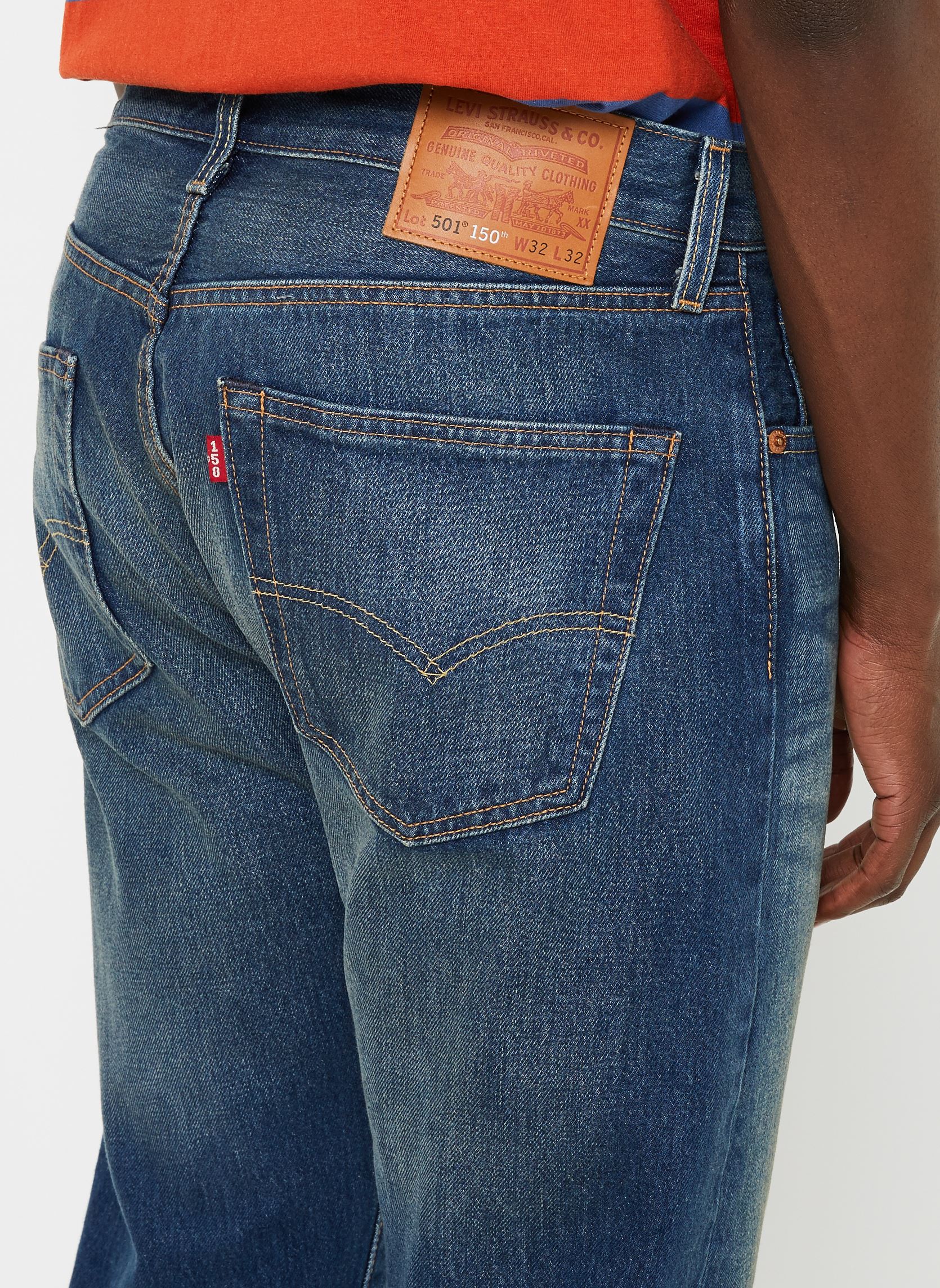Jeans droit 501® LEVI'S® ORIGINAL homme bleu Levi's Jeans droit 501® LEVI'S® ORIGINAL homme bleu MEDIUM INDIGO WORN IN