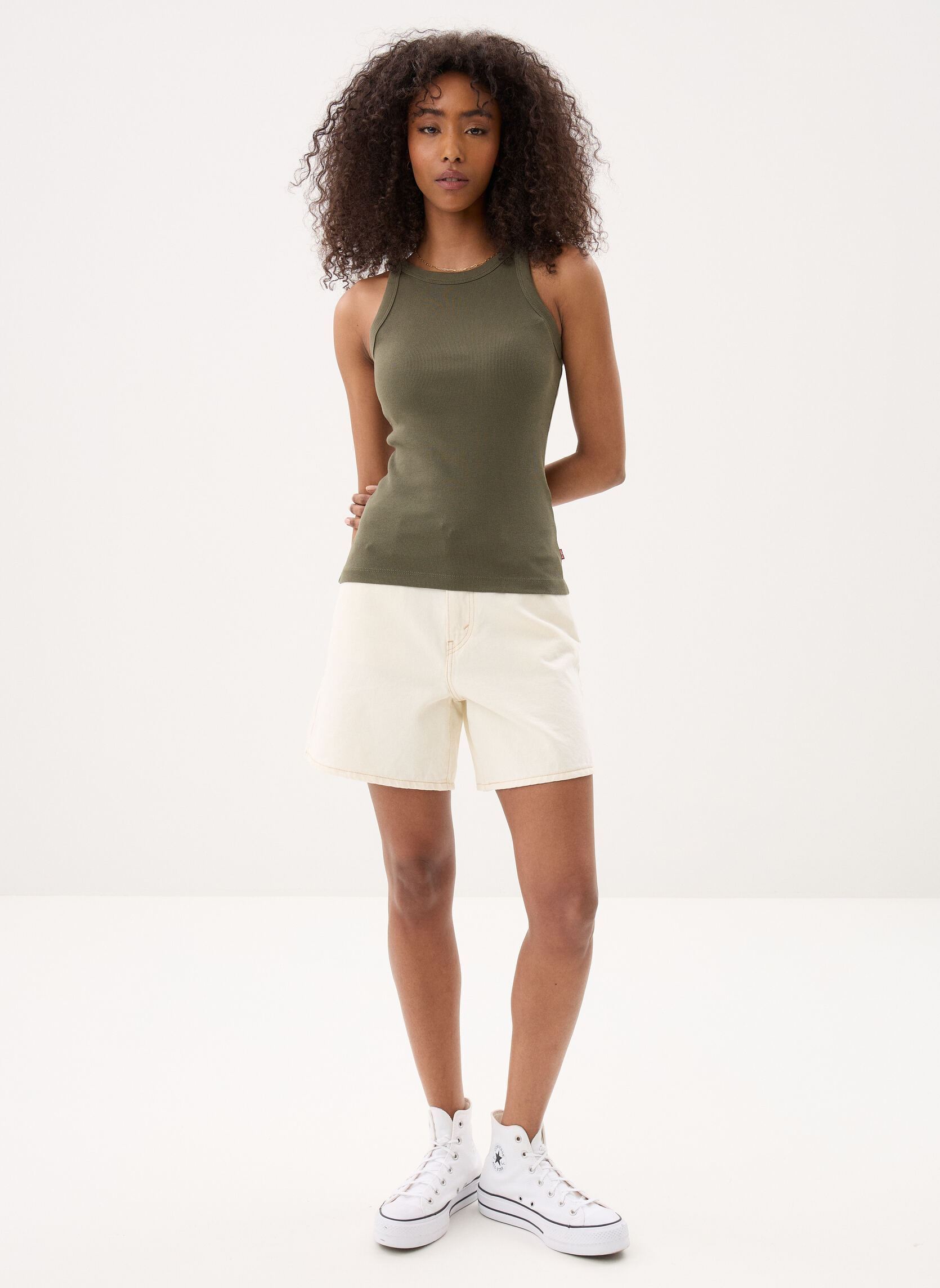 Débardeurs RACER TANK femme vert Levi's Débardeurs RACER TANK femme vert GARMENT DYE FA191913 DEEP DEPT