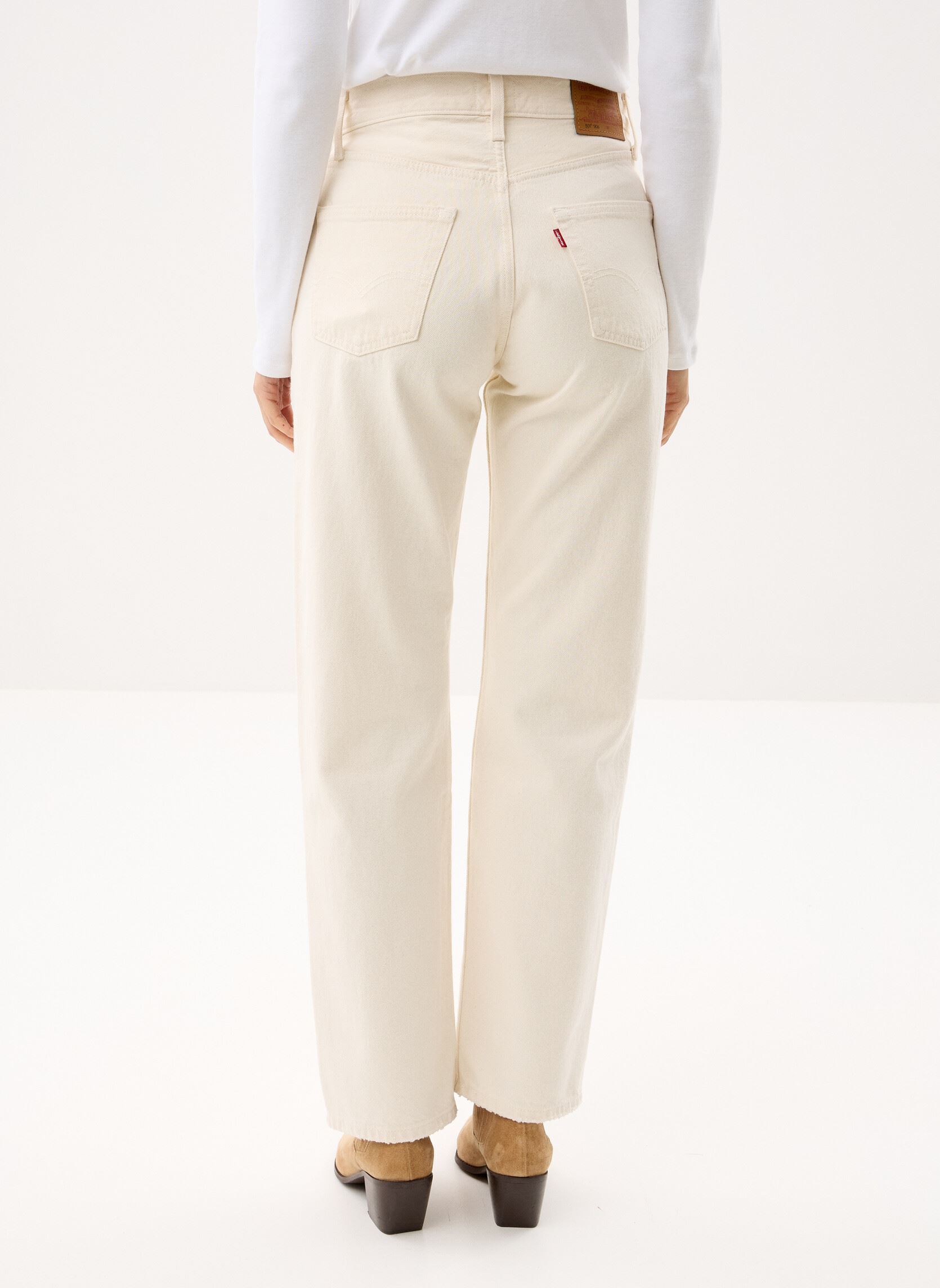 Straight Fit Jeans 501® '90S damen weiß Levi's Straight Fit Jeans 501® '90S damen weiß Ecru Booper No Damage