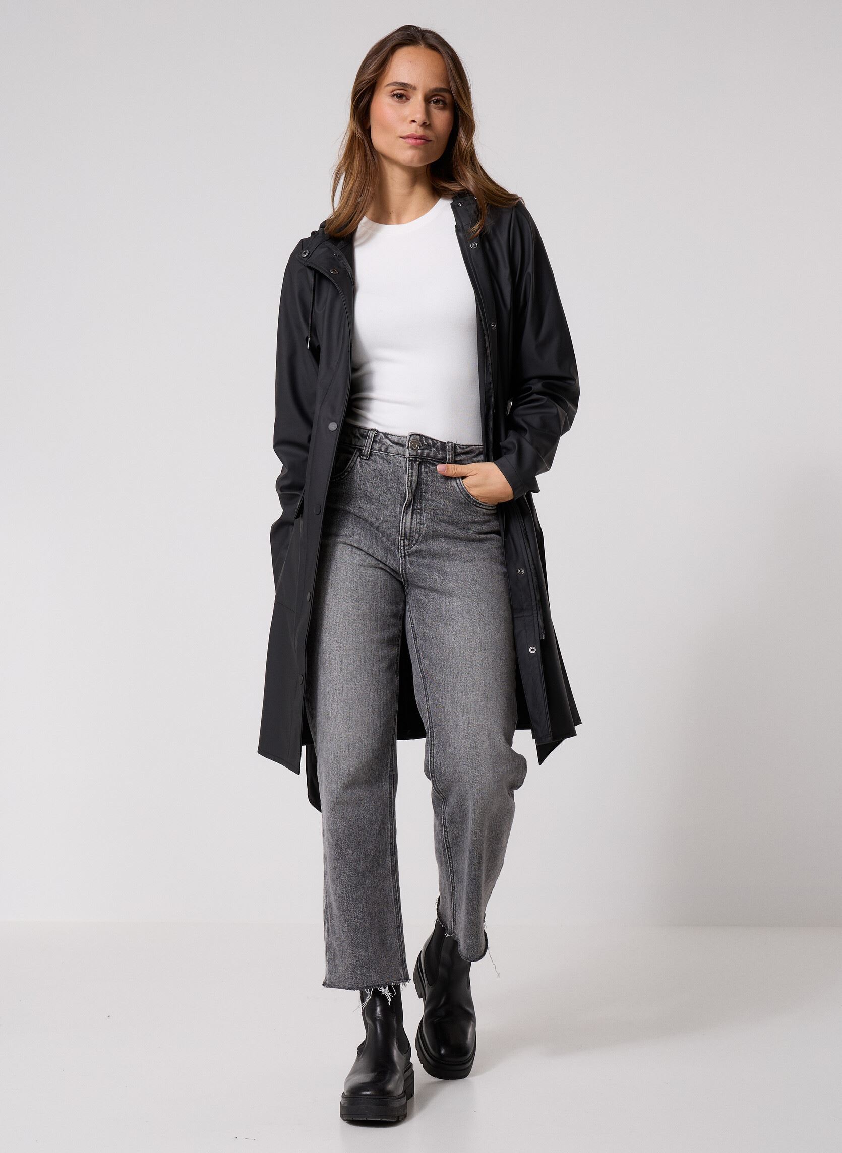 Vestes imperméable Curve Long Jacket W3 femme noir Rains Vestes imperméable Curve Long Jacket W3 femme noir BLACK