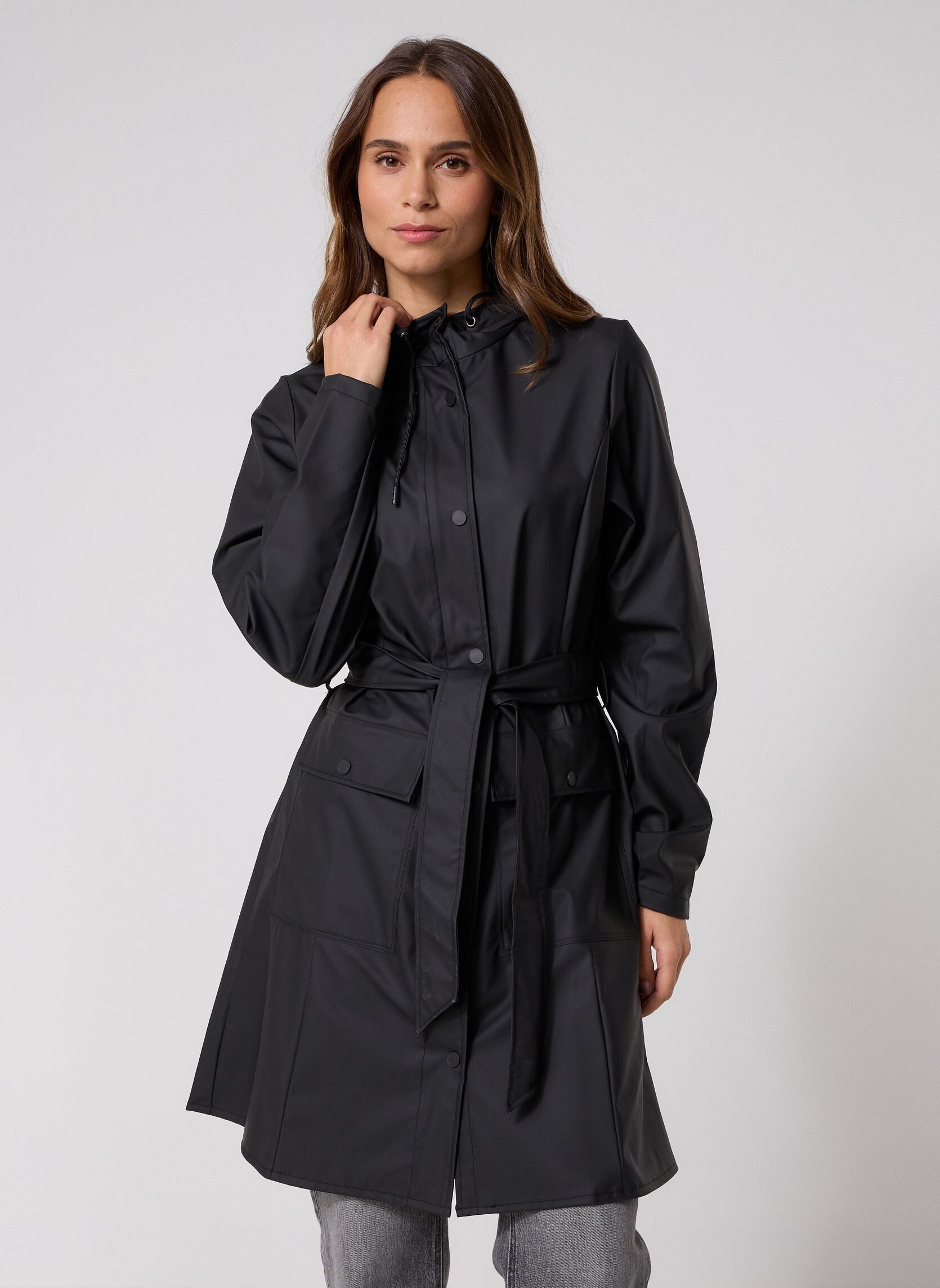 Vestes imperméable Curve Long Jacket W3 femme noir Rains Vestes imperméable Curve Long Jacket W3 femme noir BLACK