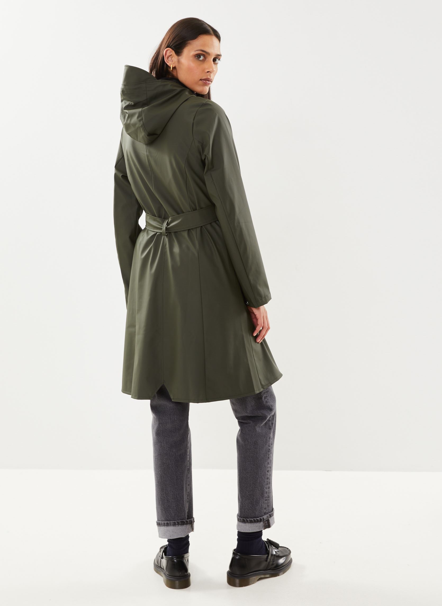 Vestes imperméable Curve Long Jacket W3 femme vert Rains Vestes imperméable Curve Long Jacket W3 femme vert GREEN