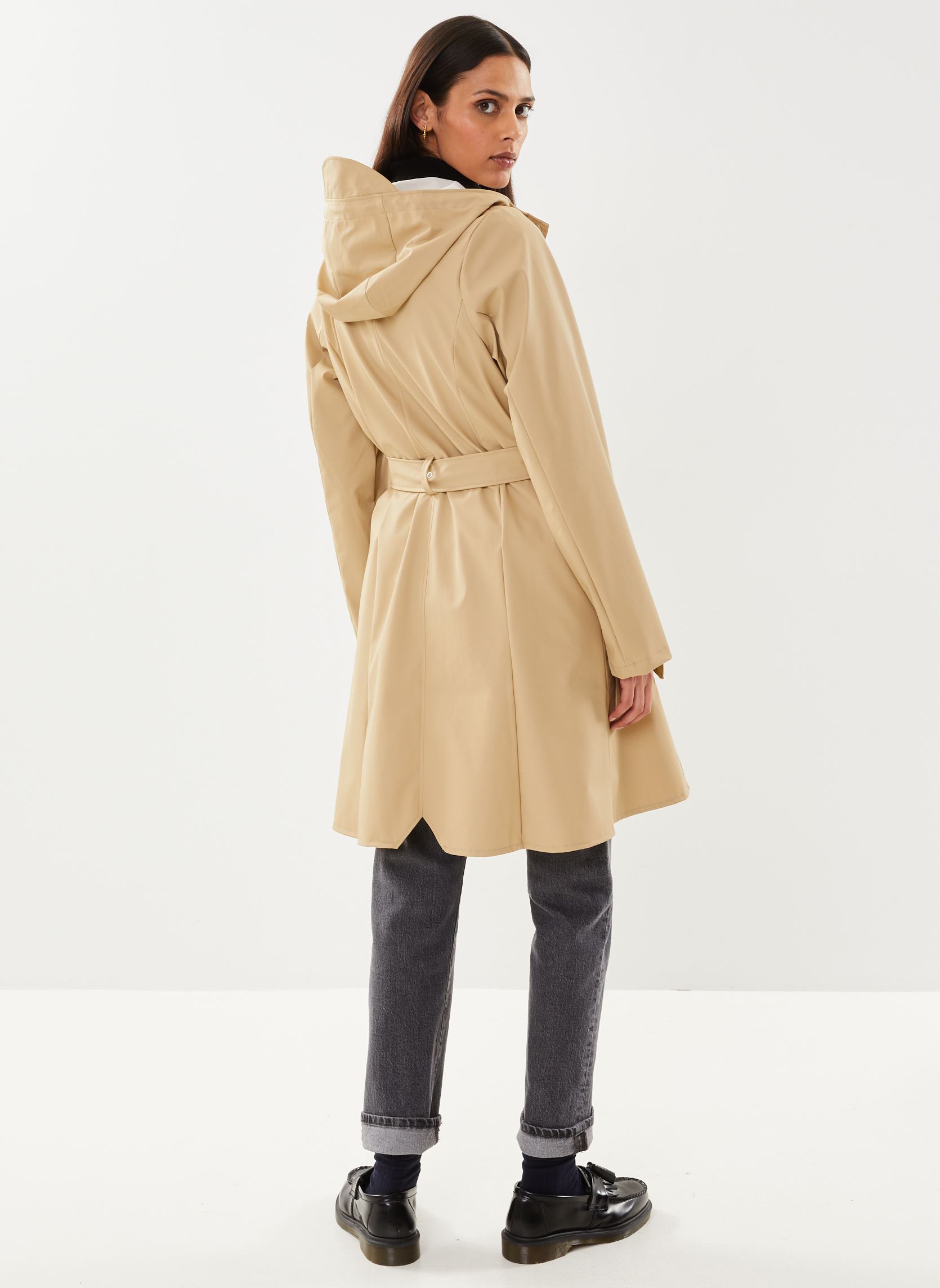 Vestes imperméable Curve Long Jacket W3 femme beige Rains Vestes imperméable Curve Long Jacket W3 femme beige SAND